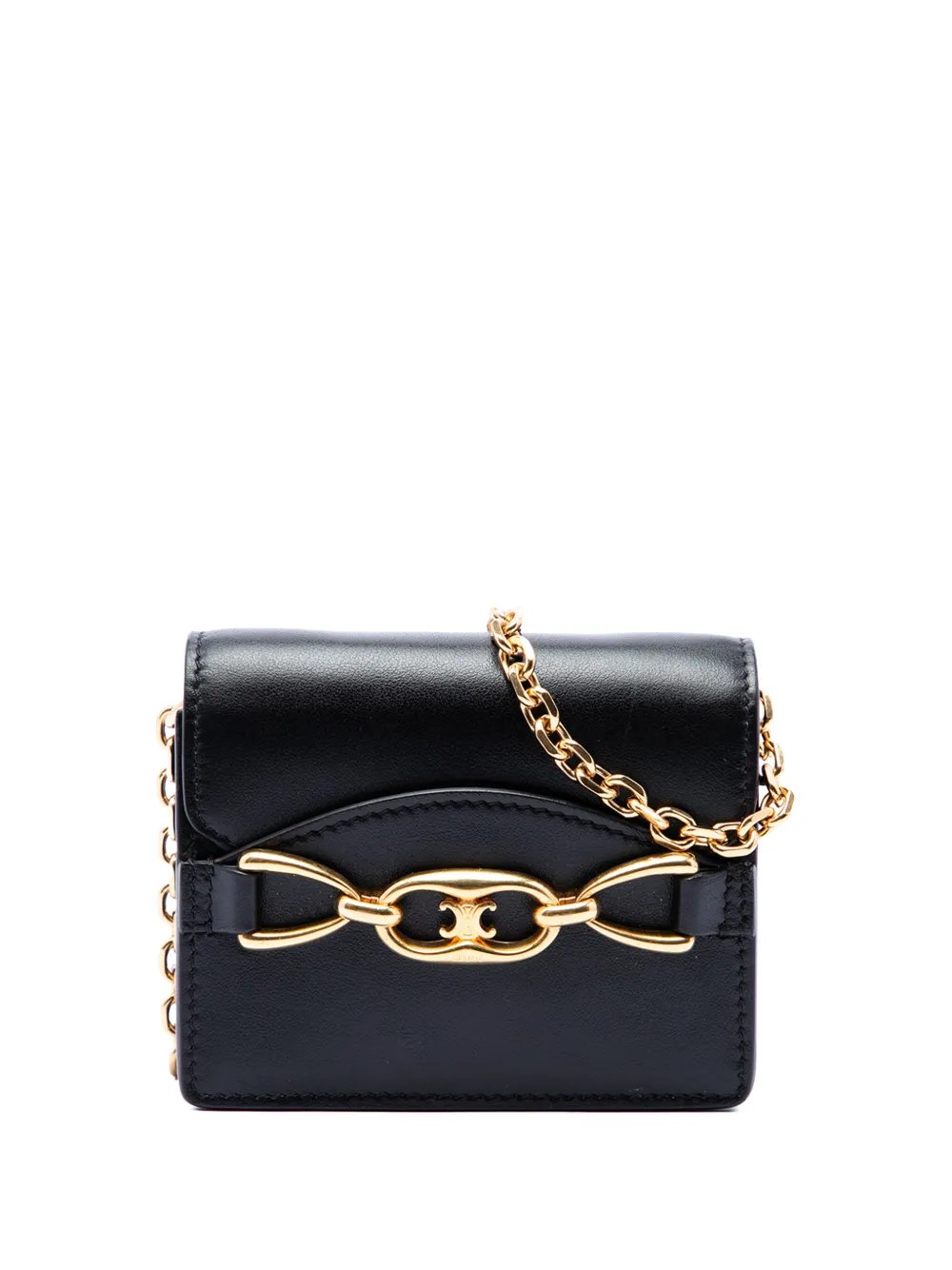 2020 Mini Smooth Calfskin Triomphe Maillon Wallet on Chain crossbody bag