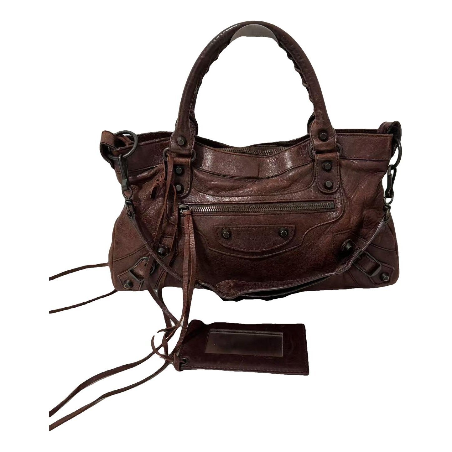City leather handbag