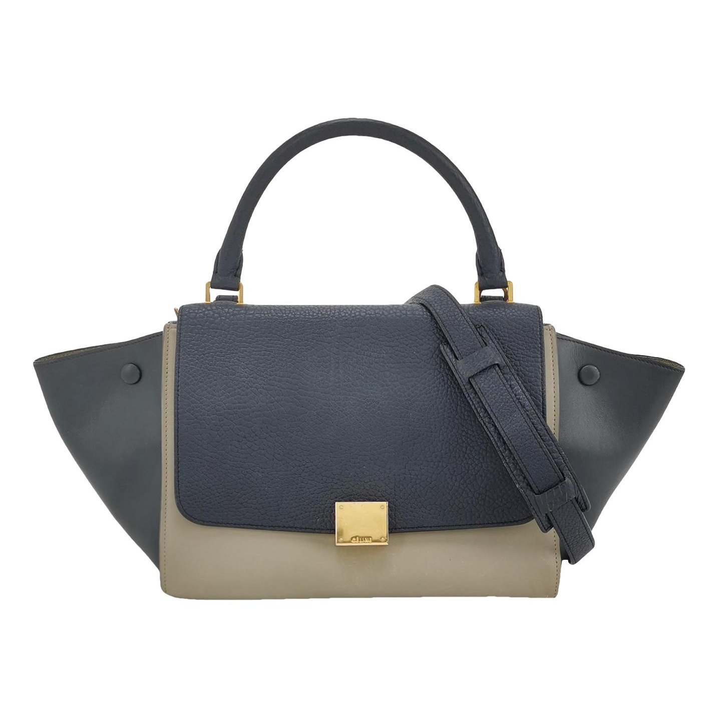 Trapèze leather handbag