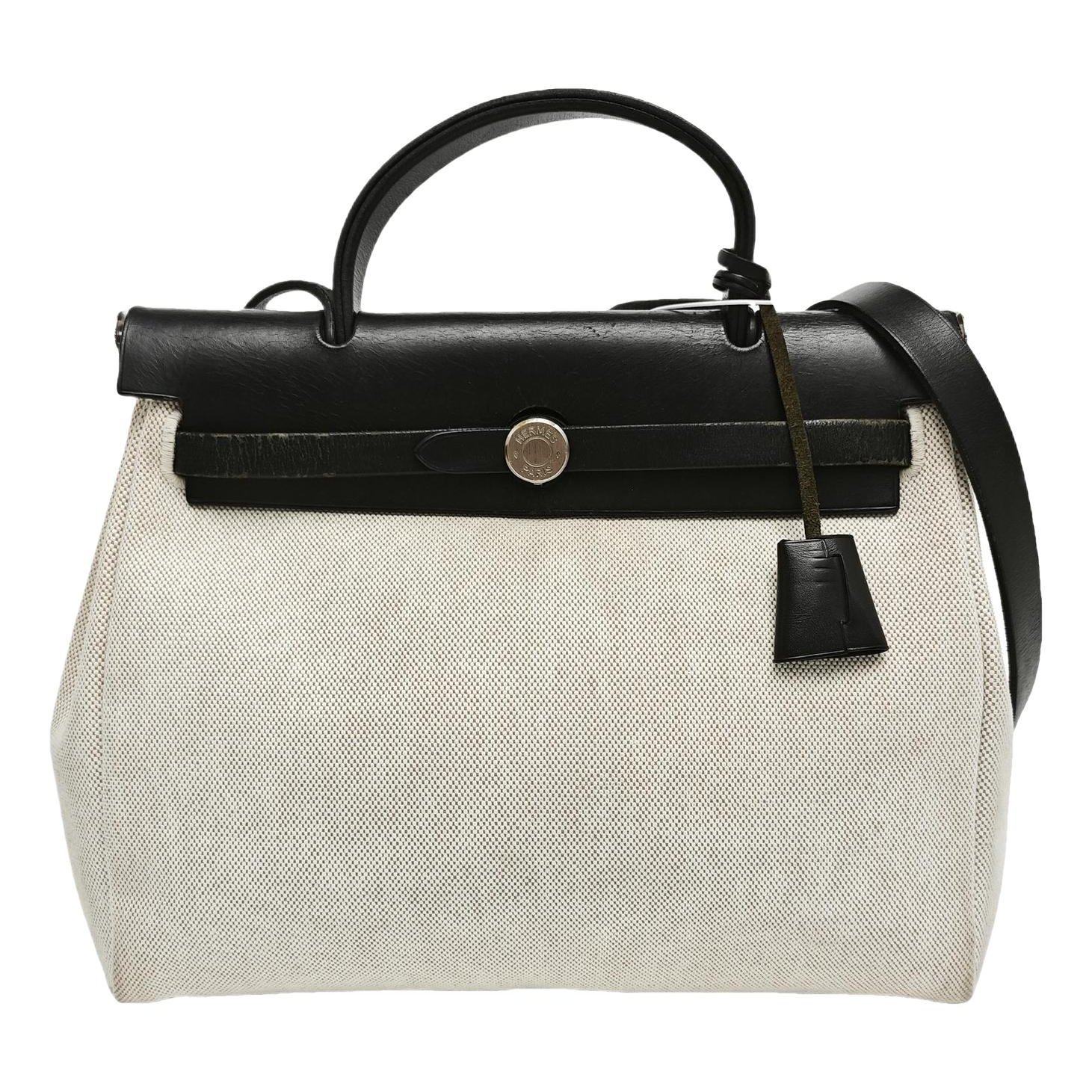 Hermes Herbag Handbag White