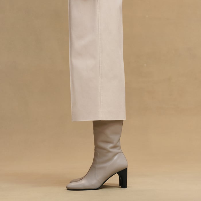 Beige Avoine Cropped Pants