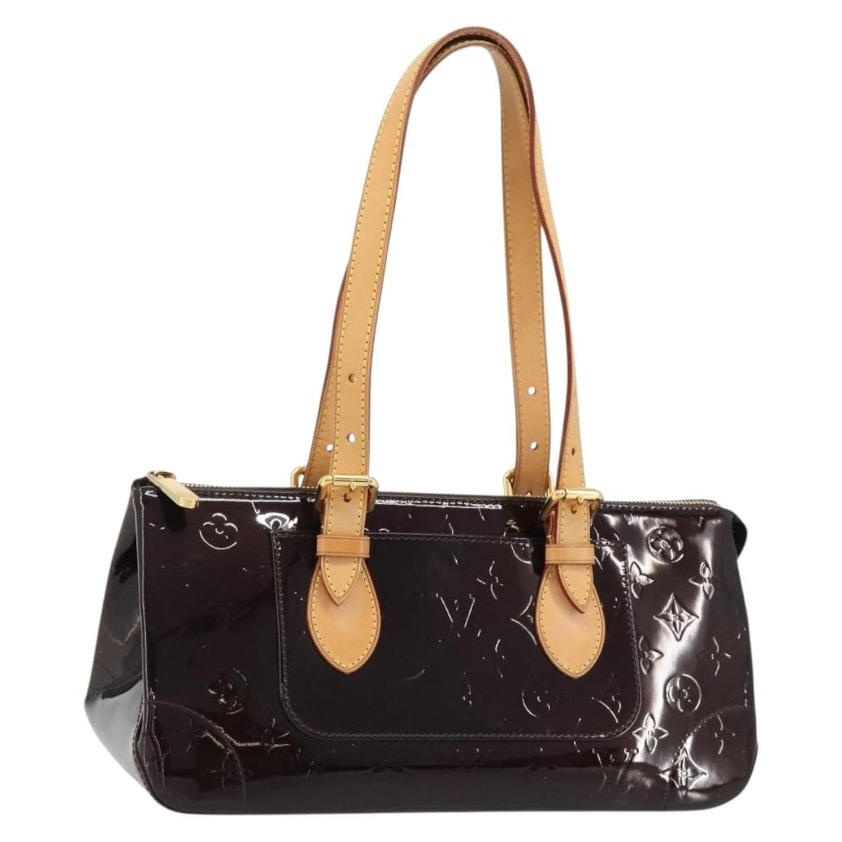 Rosewood patent leather handbag