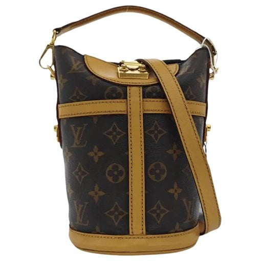 Duffle leather handbag