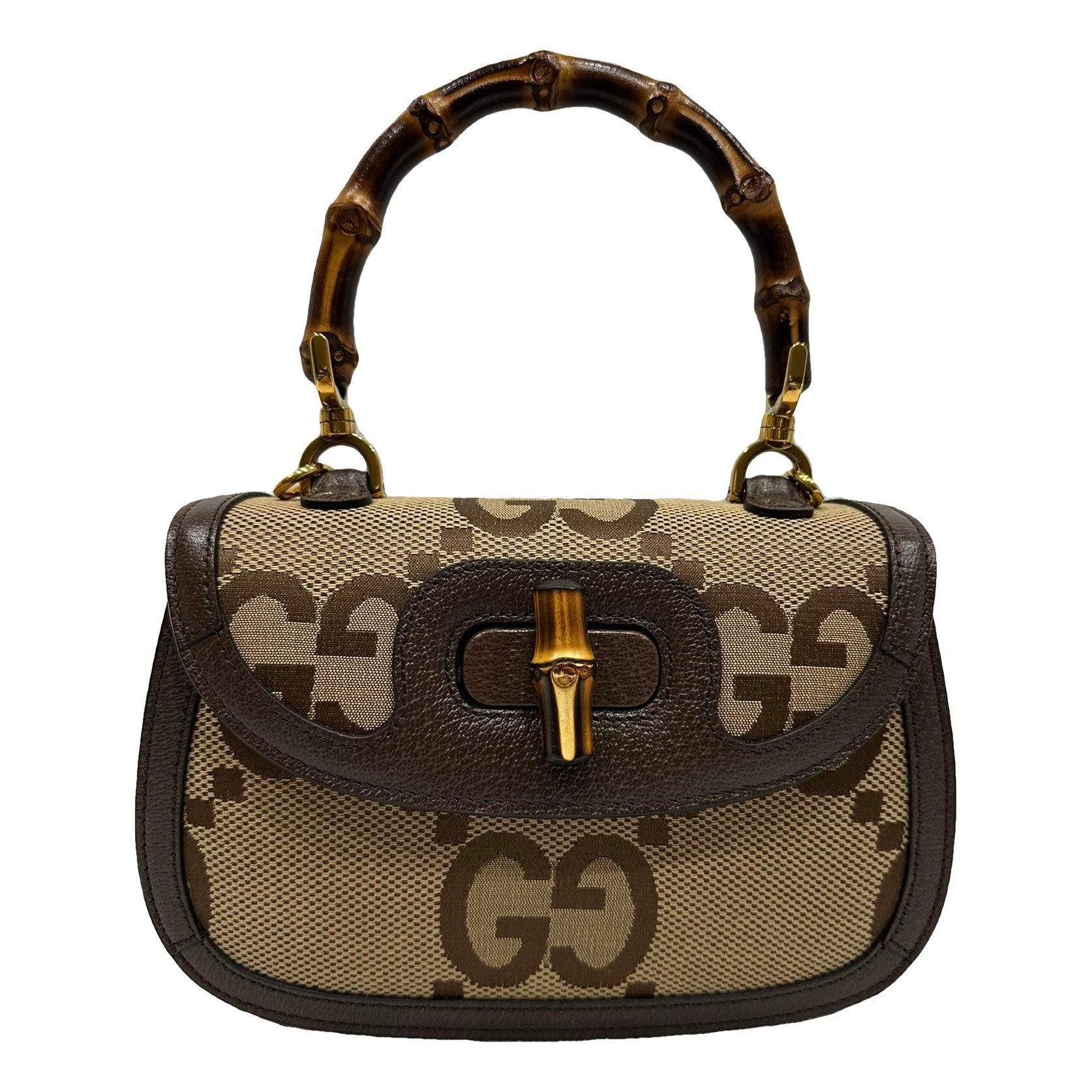 Convertible Bamboo Top Handle leather handbag