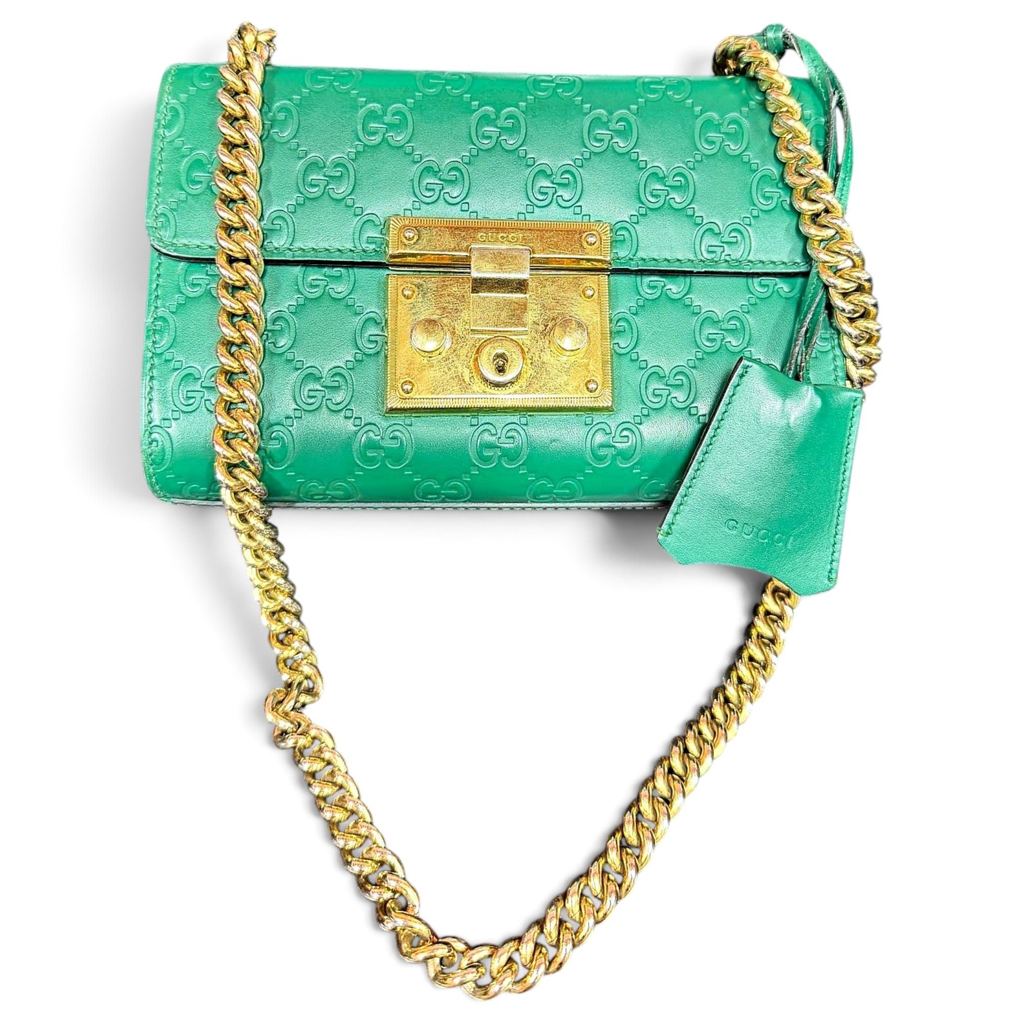 Padlock leather handbag