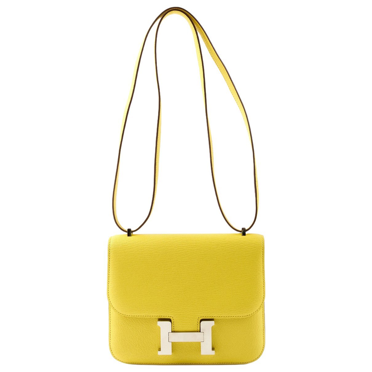 Hermes Constance Handbag Jaune Citron Chèvre Mysore Leather 2022