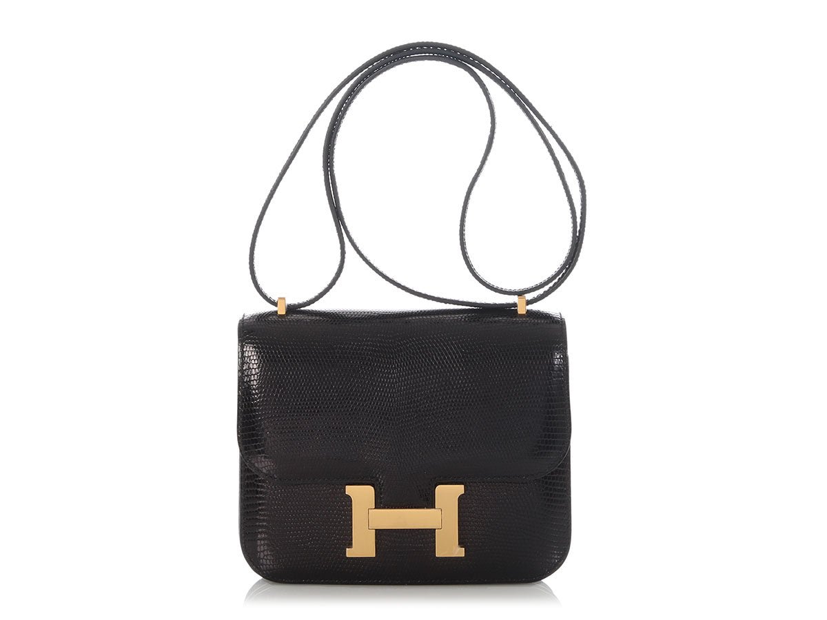 Hermes Hermès Black Lizard Constance 18