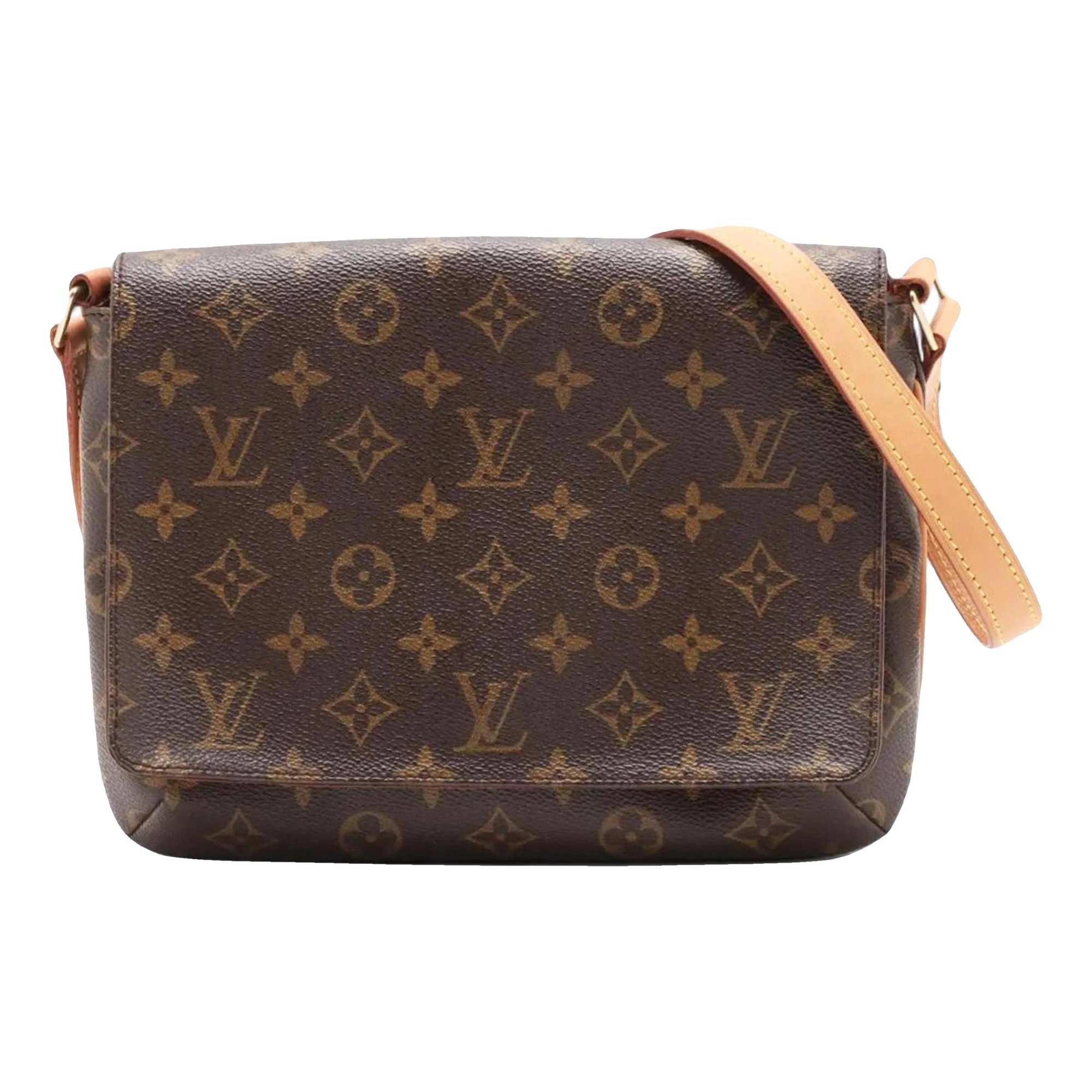 Musette cloth handbag