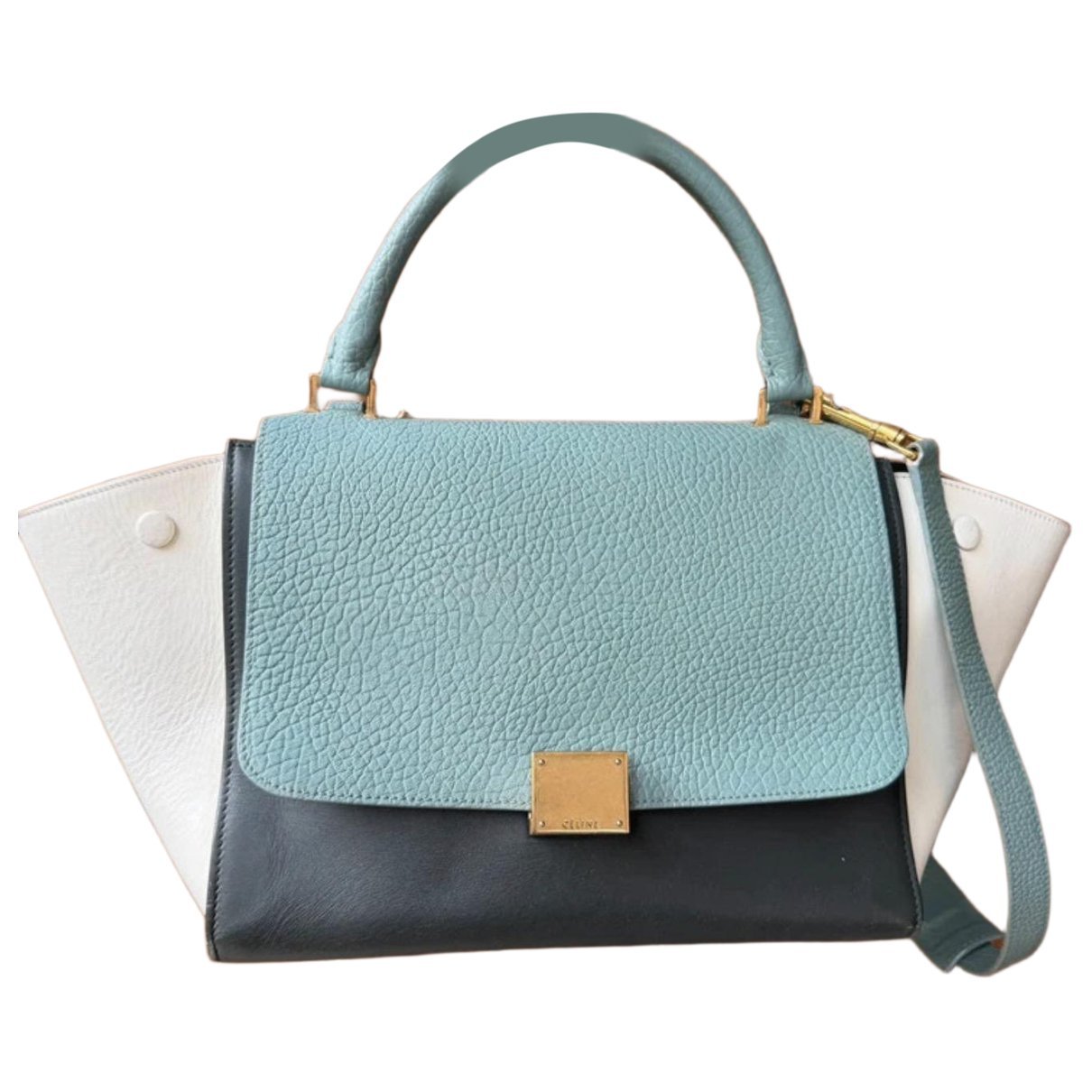 Trapèze leather handbag