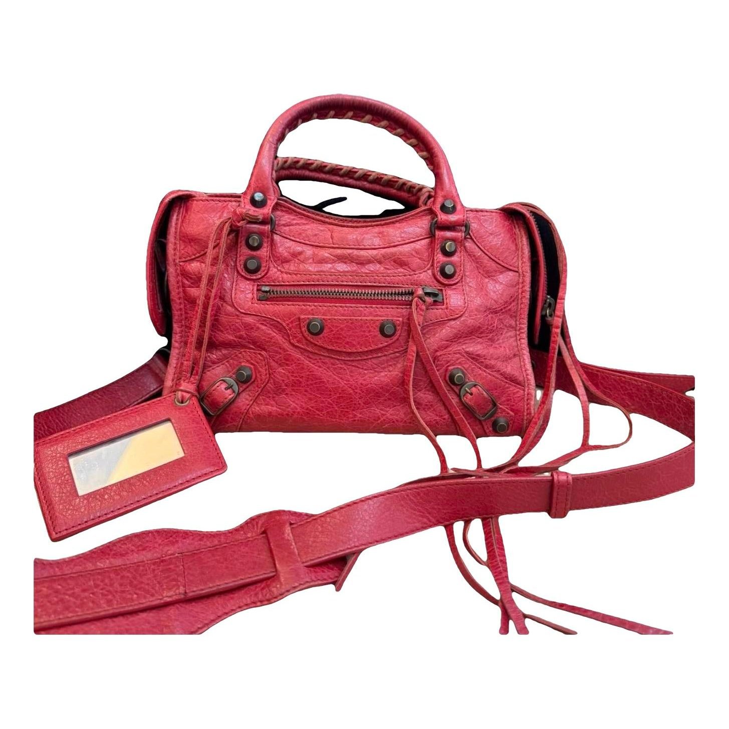 City leather handbag