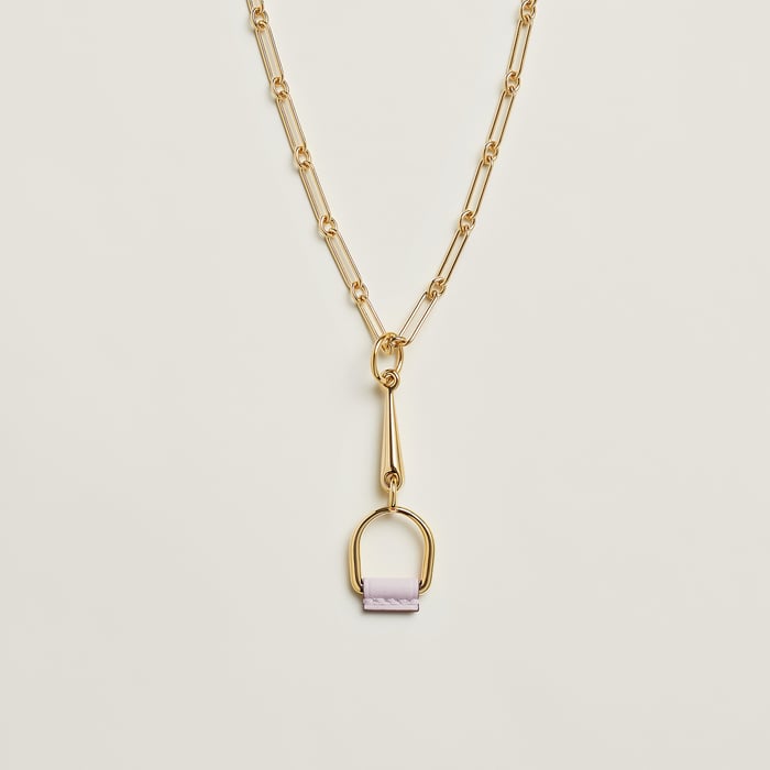 Mauve Pâle Heritage Equestre Pendant, Small Model