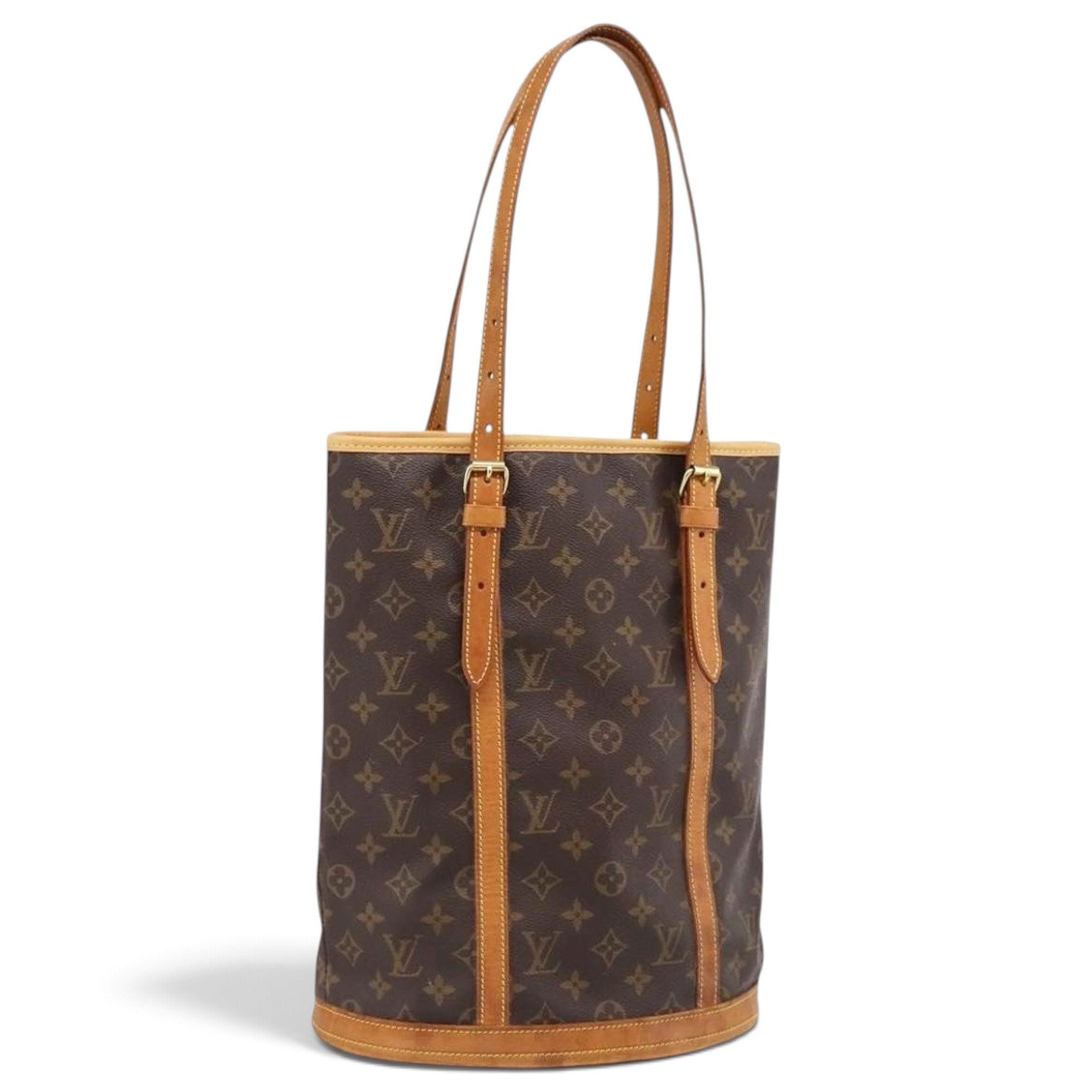 Bucket leather handbag
