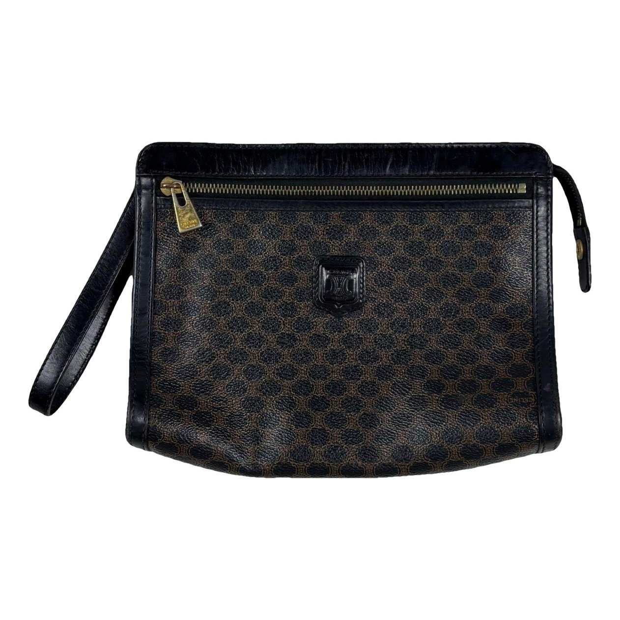 Triomphe Vintage leather clutch bag