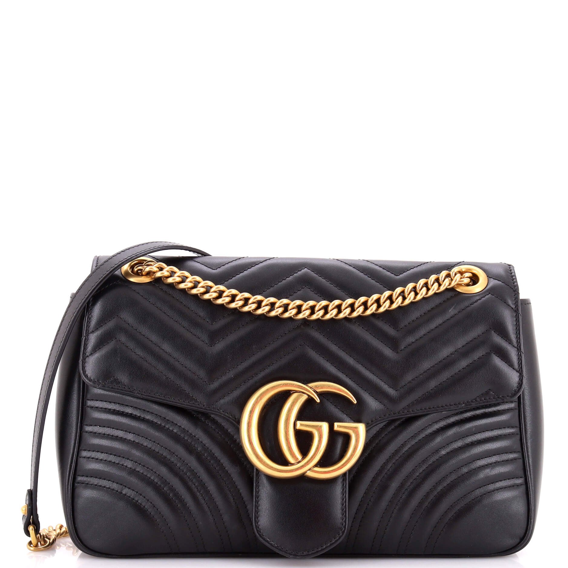 GG Marmont Flap Bag Matelasse Leather Large