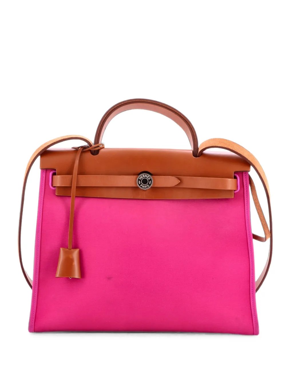 Herbag Zip Leather and Toile 31 shoulder bag