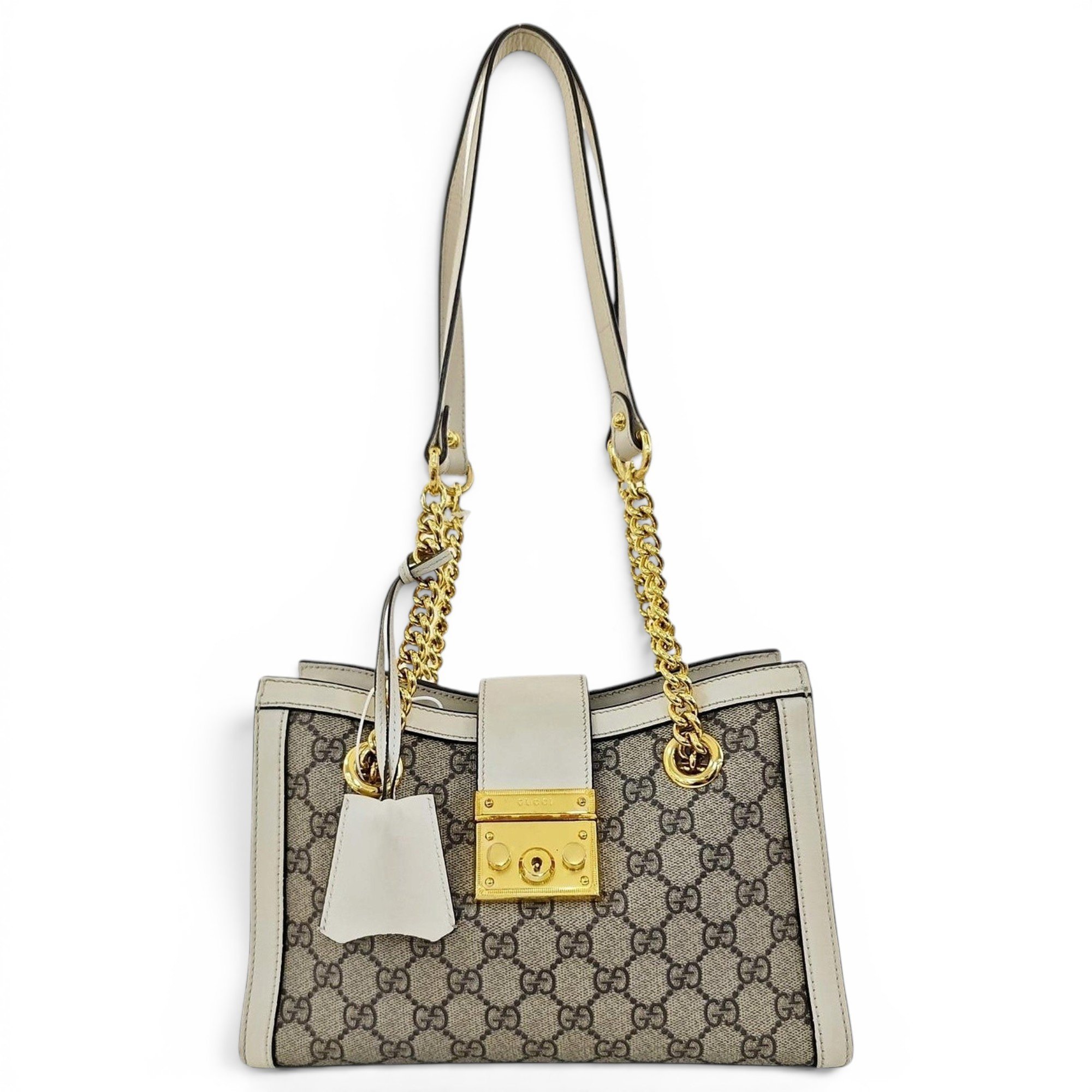 Padlock leather handbag