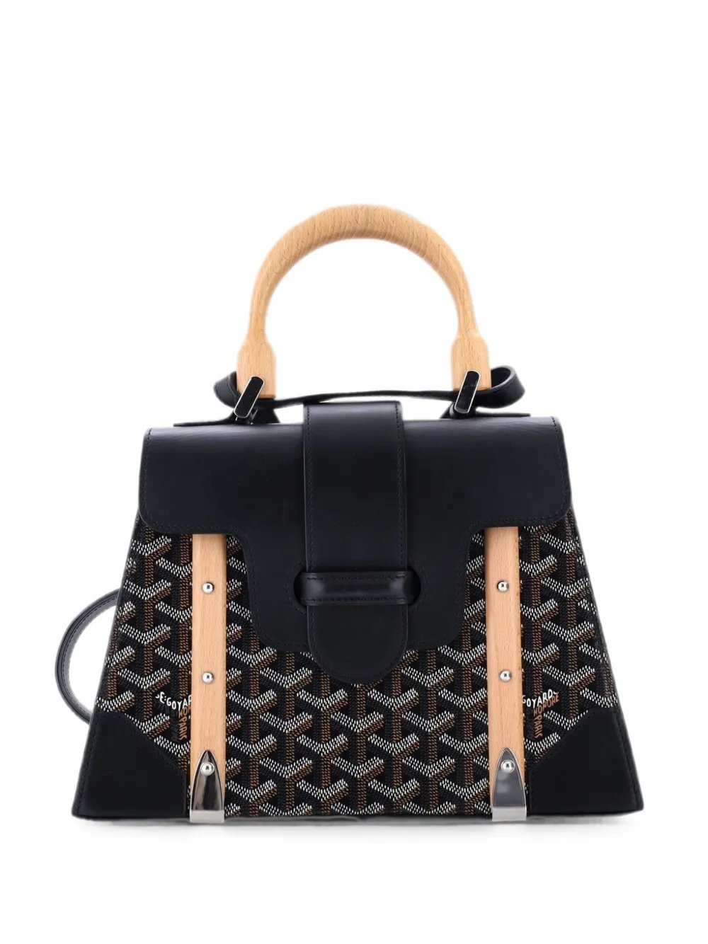 Goyard Saigon Top Handle Bag Coated Canvas with Leather PM satchel
