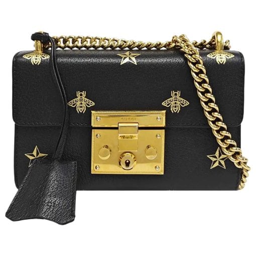 Padlock leather handbag