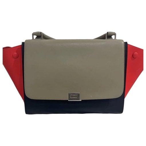 Trapèze leather handbag