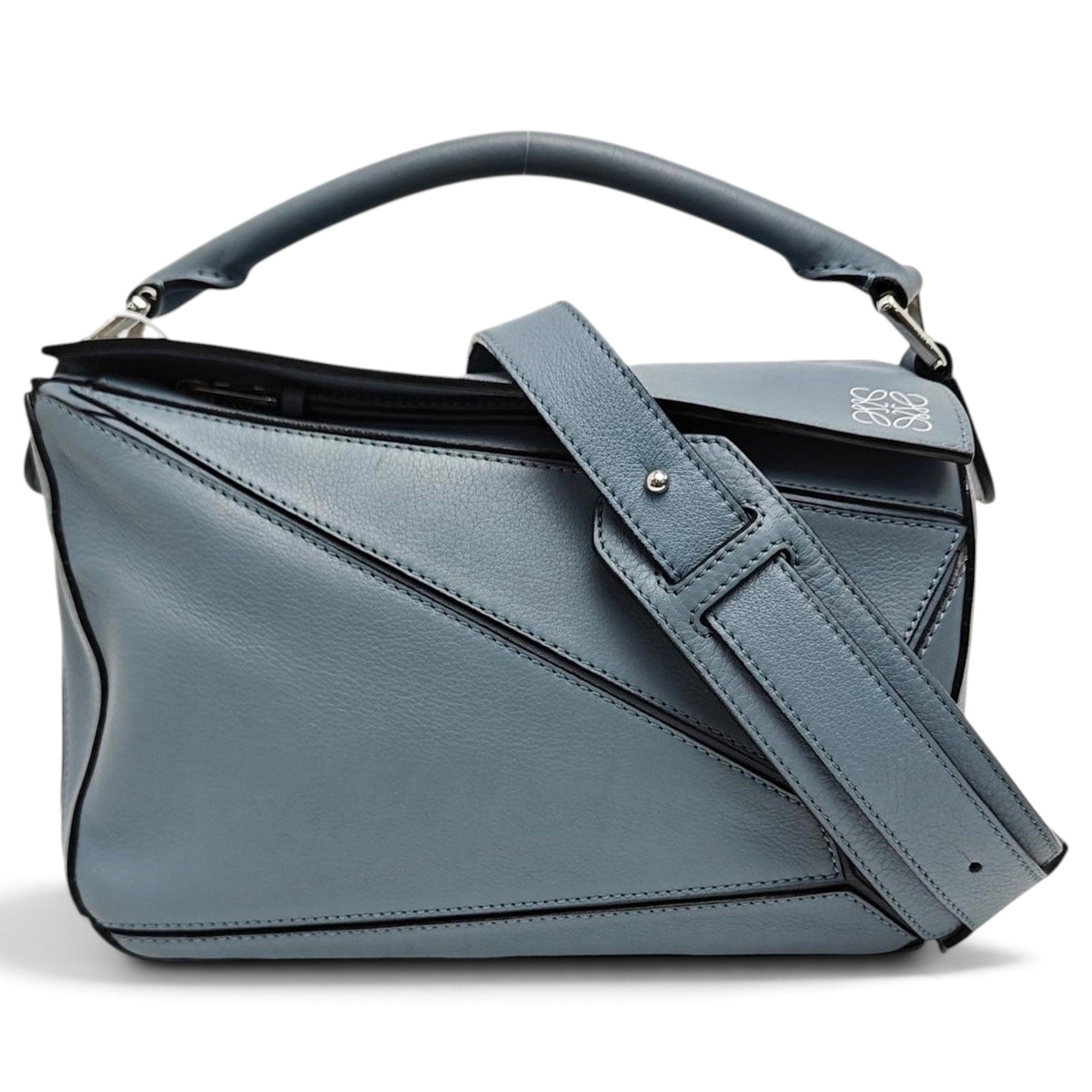 Puzzle leather handbag