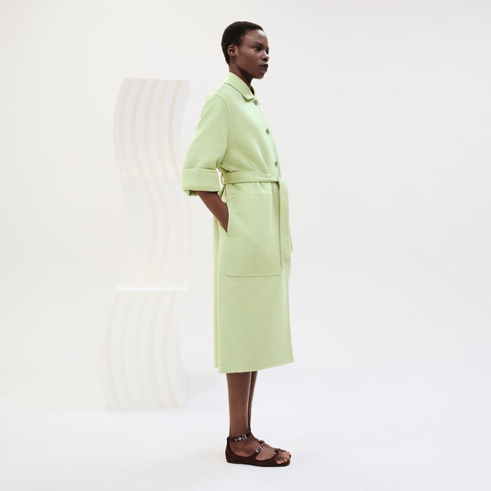 Vert Tendre Cashmere Wrap Coat