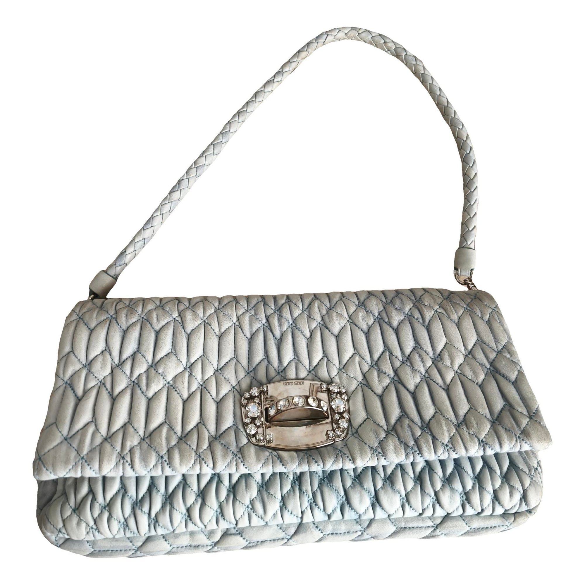 Miu Crystal leather handbag
