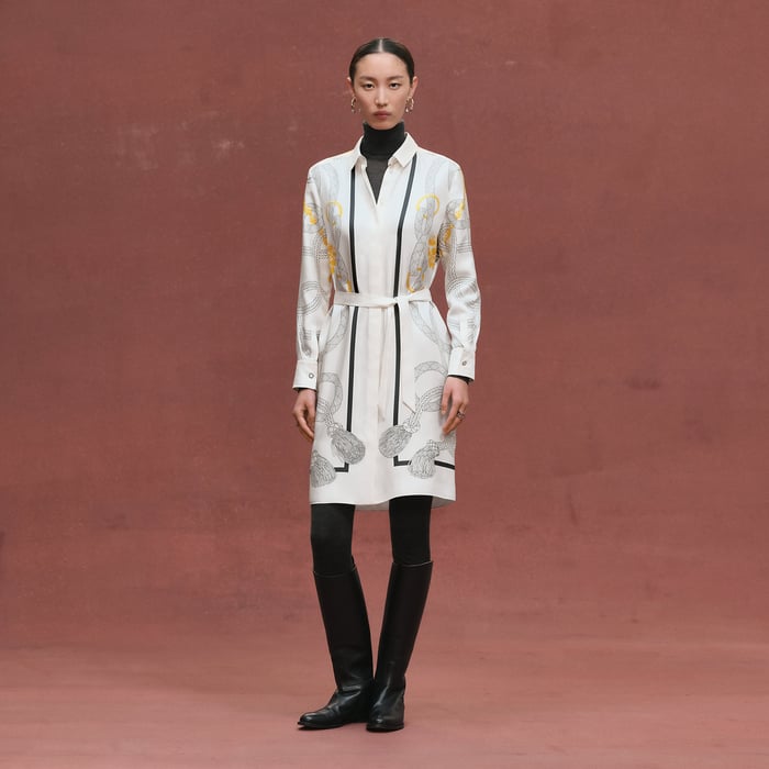 Blanc Nacre "Palefroi Remix" Shirt Dress