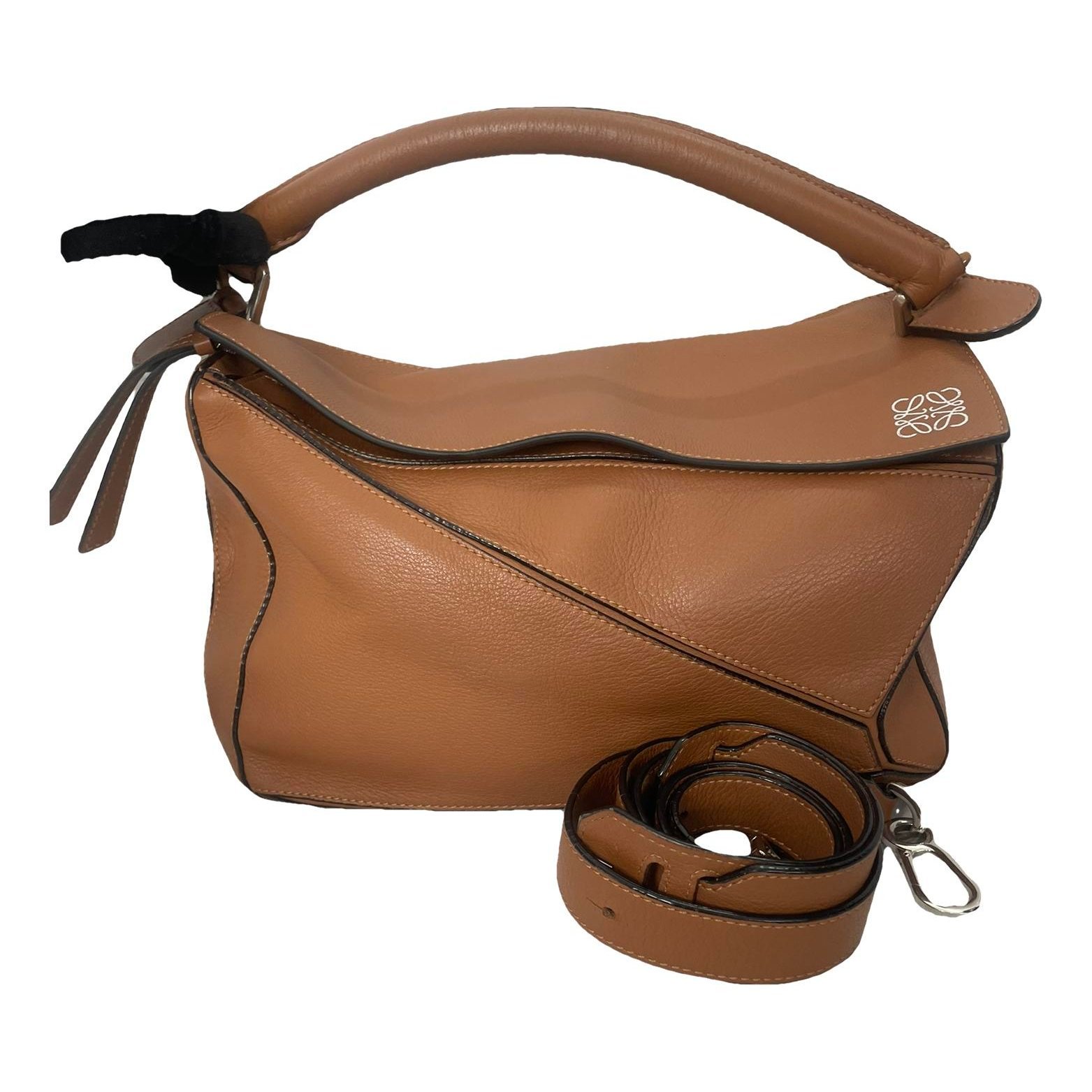 Puzzle leather handbag