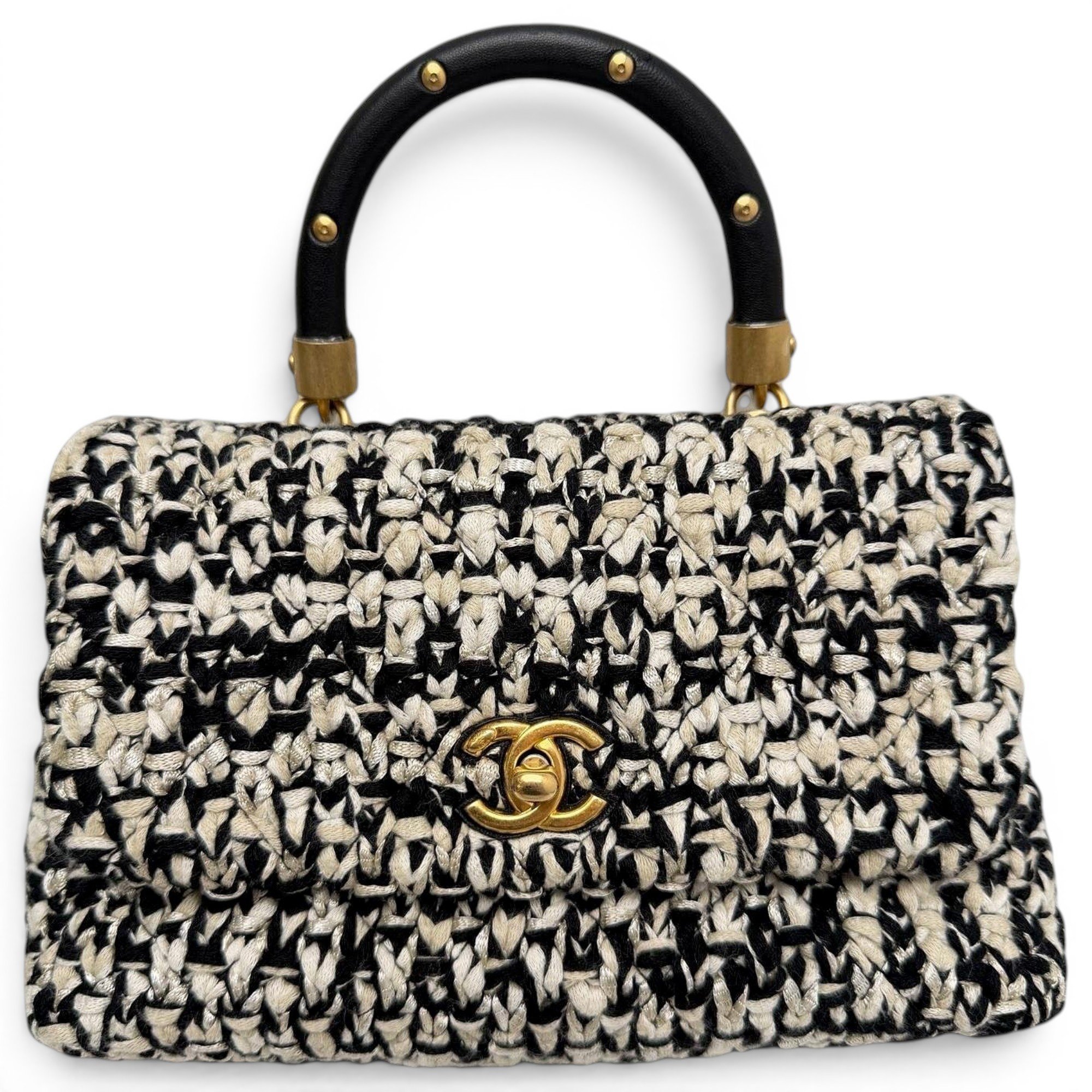 Coco Handle tweed bag