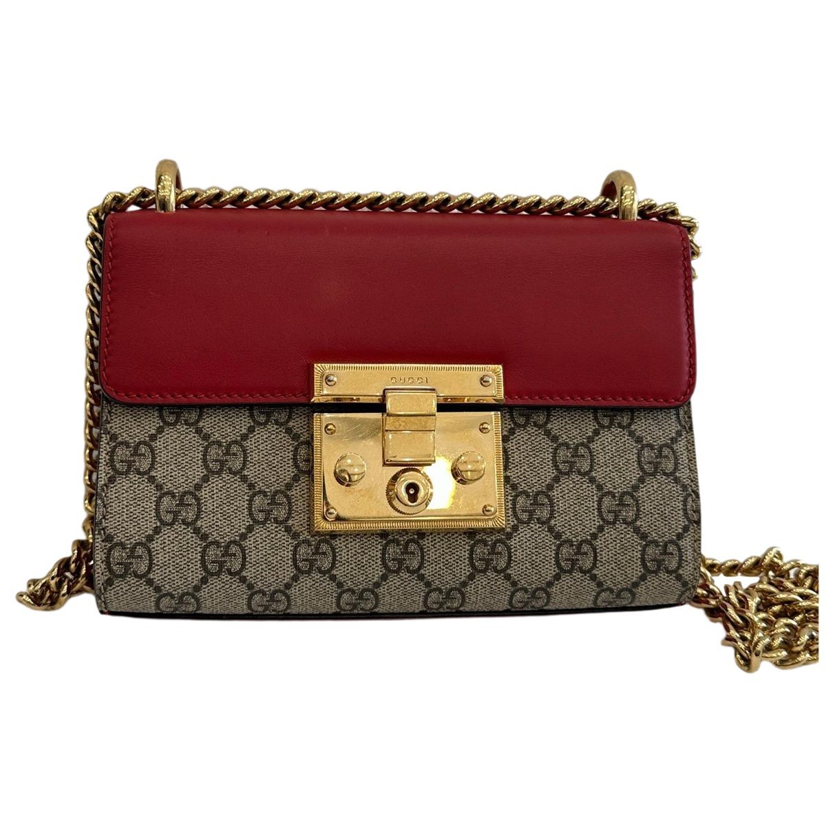 Padlock leather handbag
