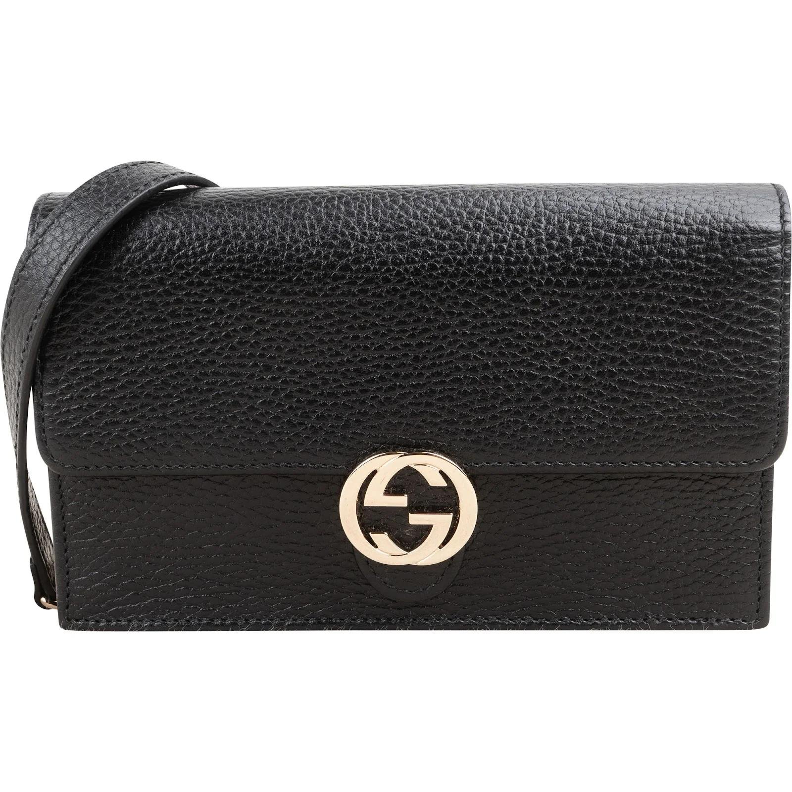 Interlocking leather crossbody bag