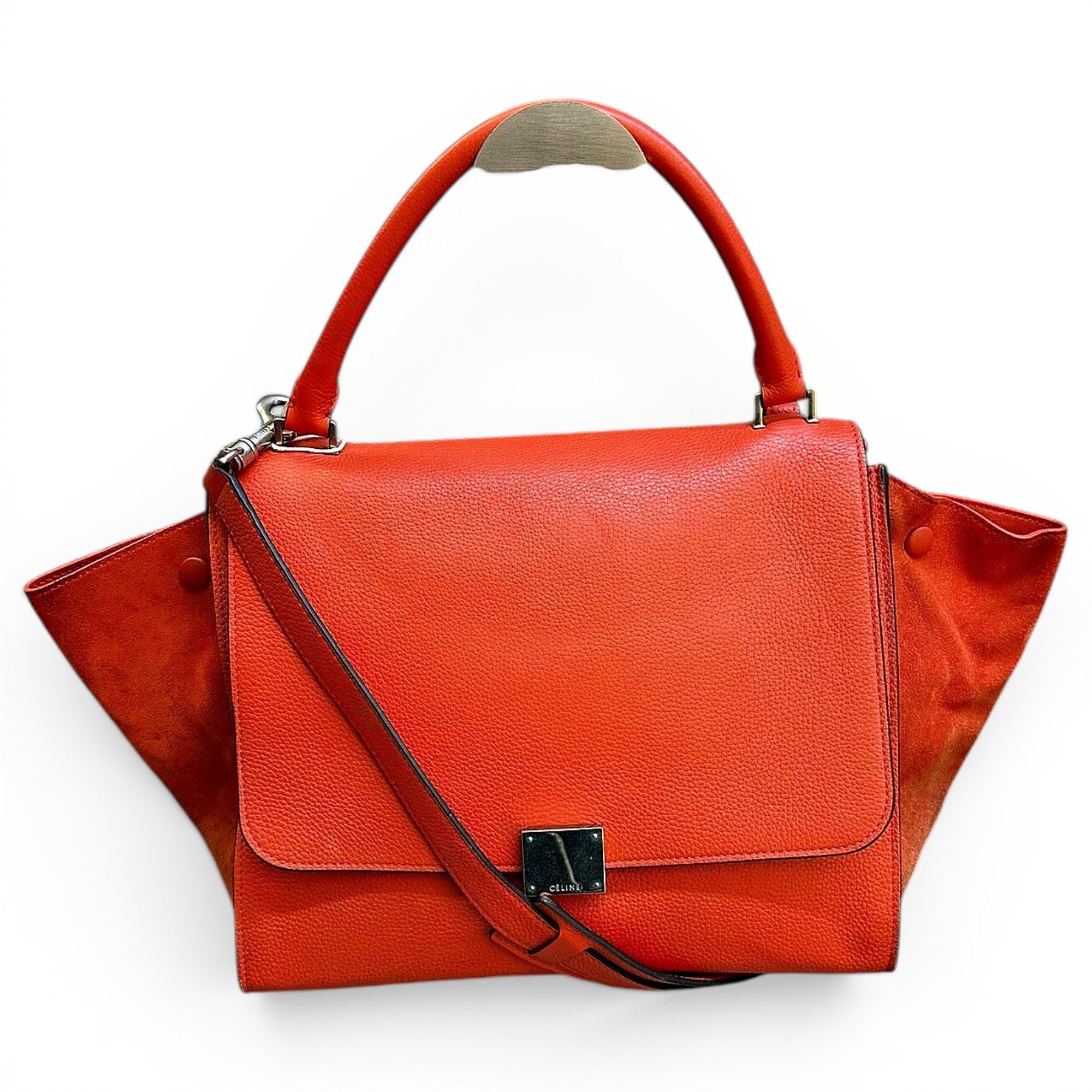 Trapèze leather handbag