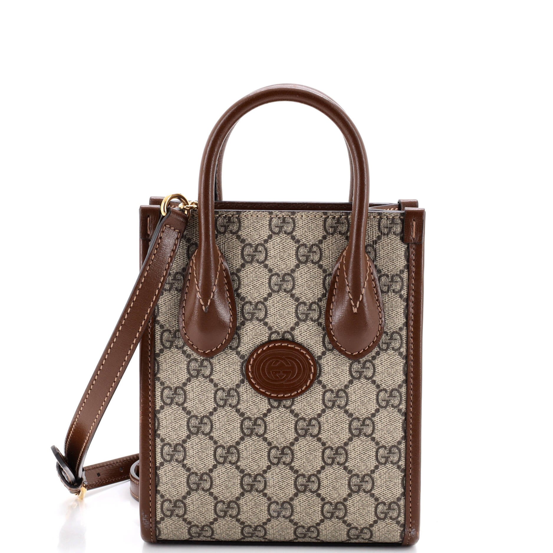 Interlocking G Patch Tote GG Coated Canvas Mini
