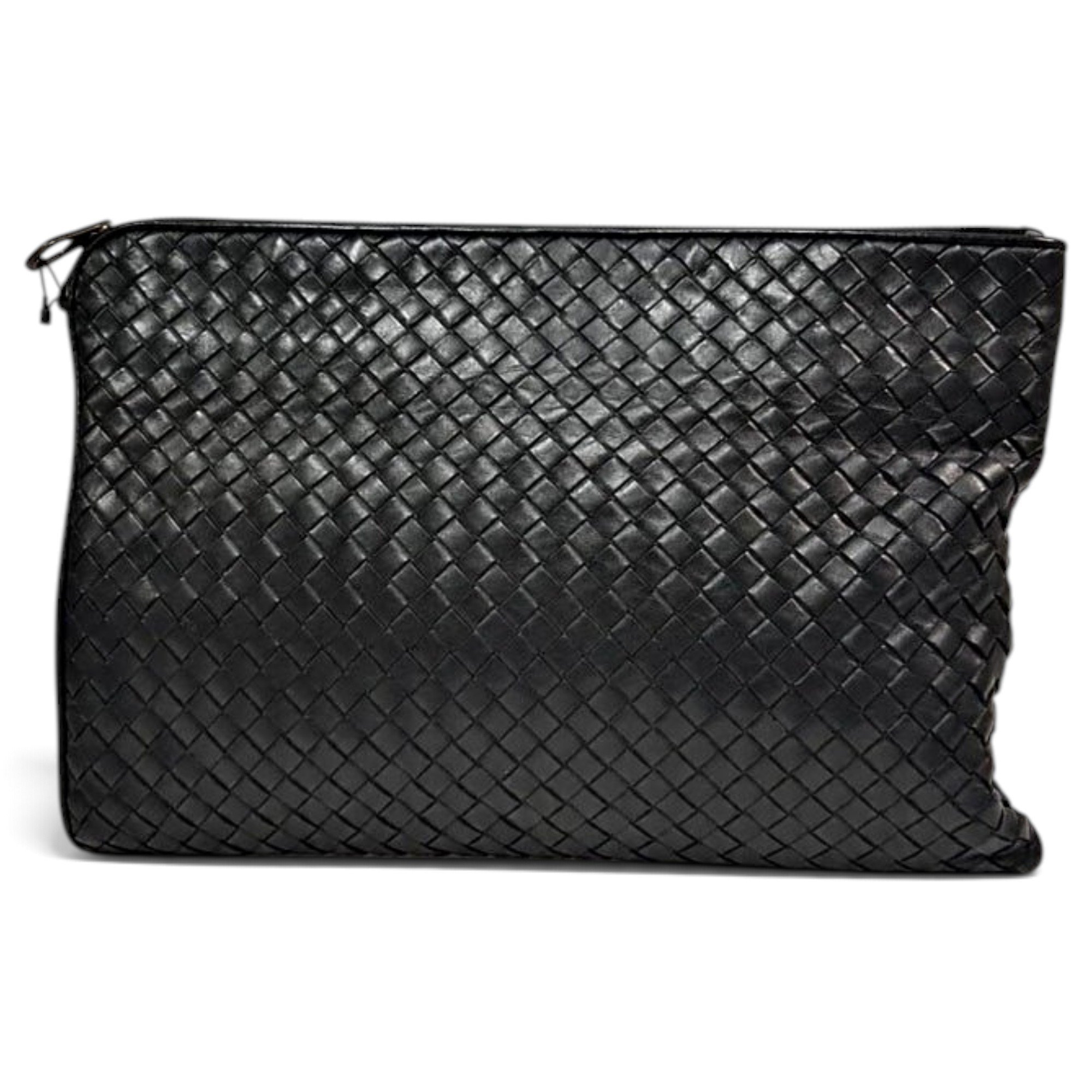 Leather clutch bag