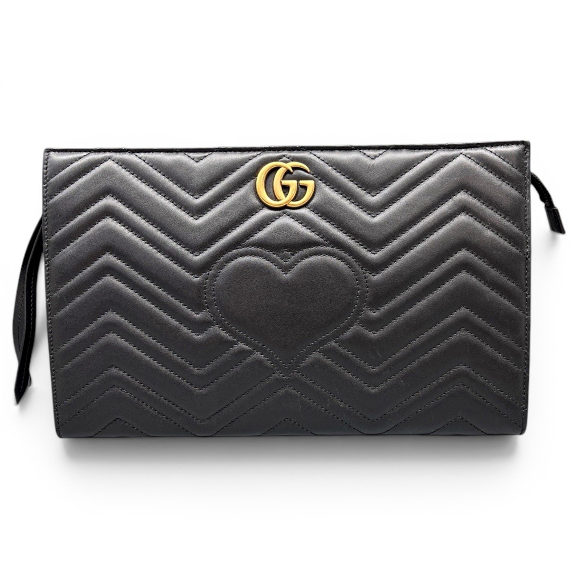 Leather clutch bag