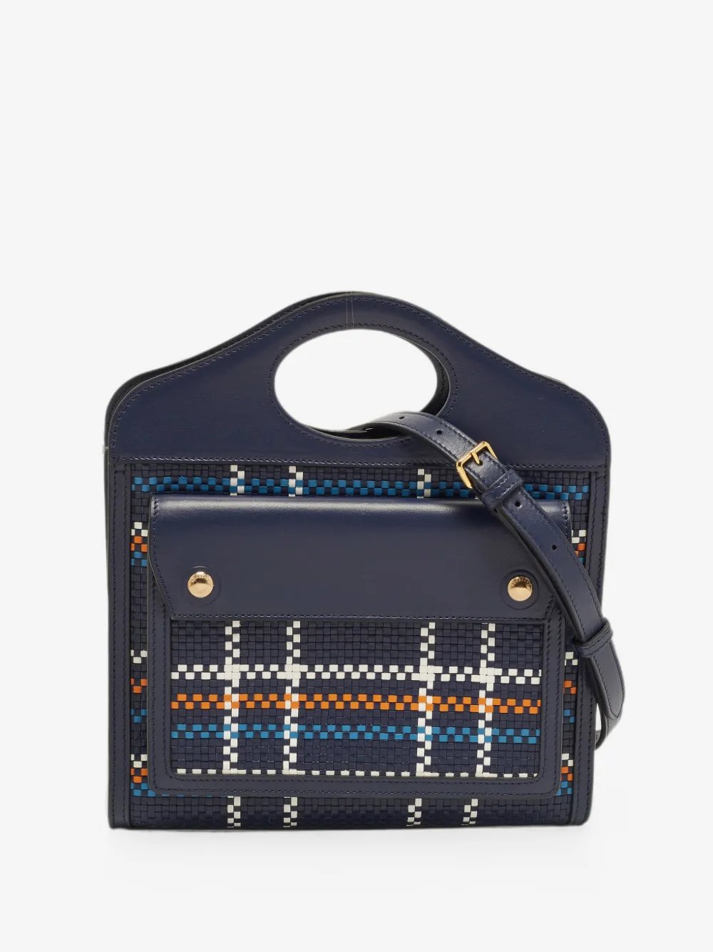 Burberry Mini Pocket woven leather tote bag