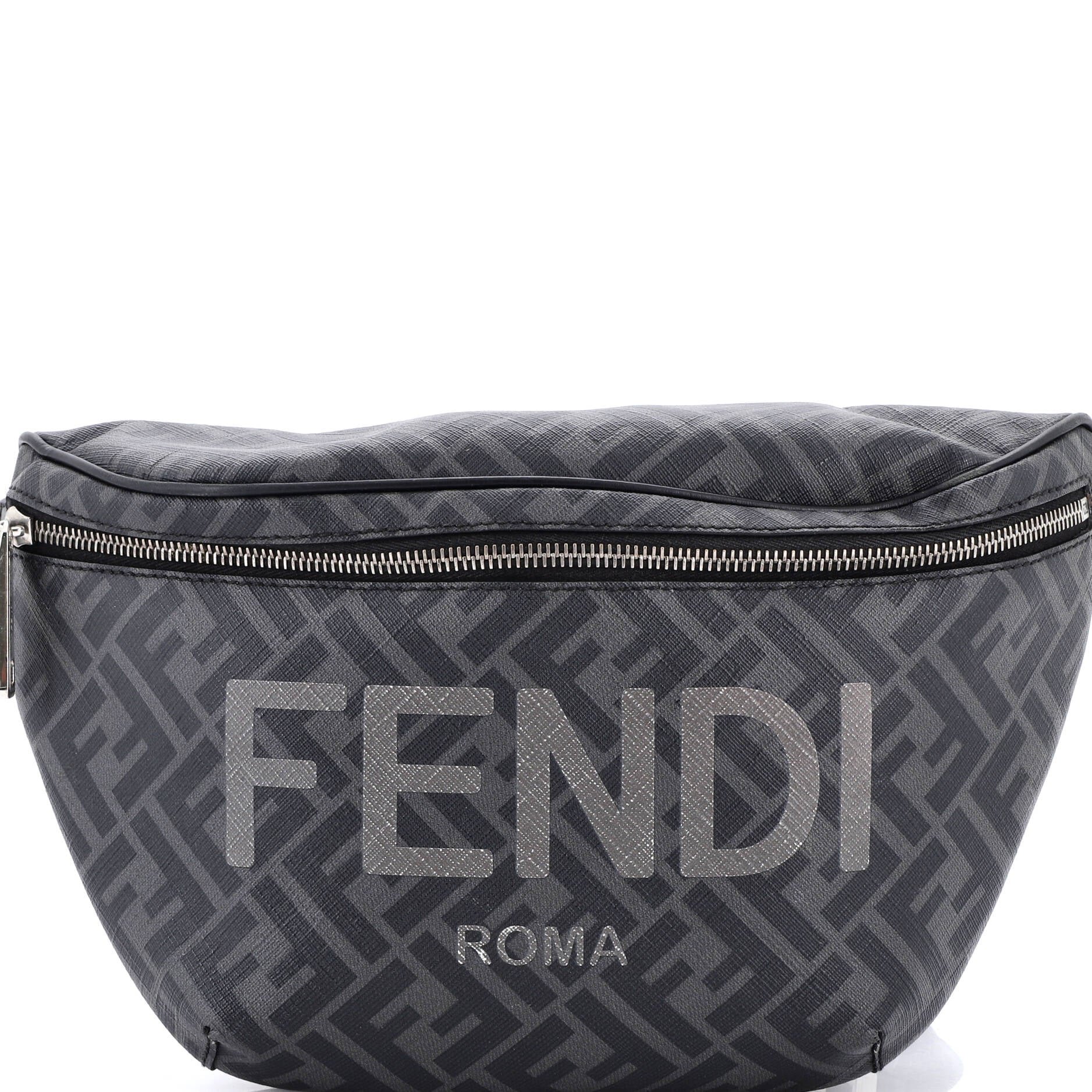Fendi FF 1974 Logo Waist Bag Zucca Coated Canvas Medium