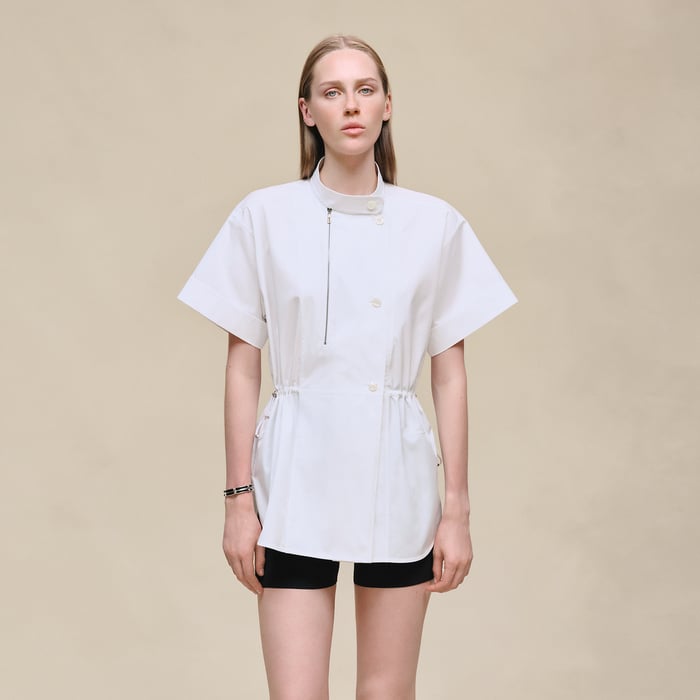 Blanc Drawstring Shirt