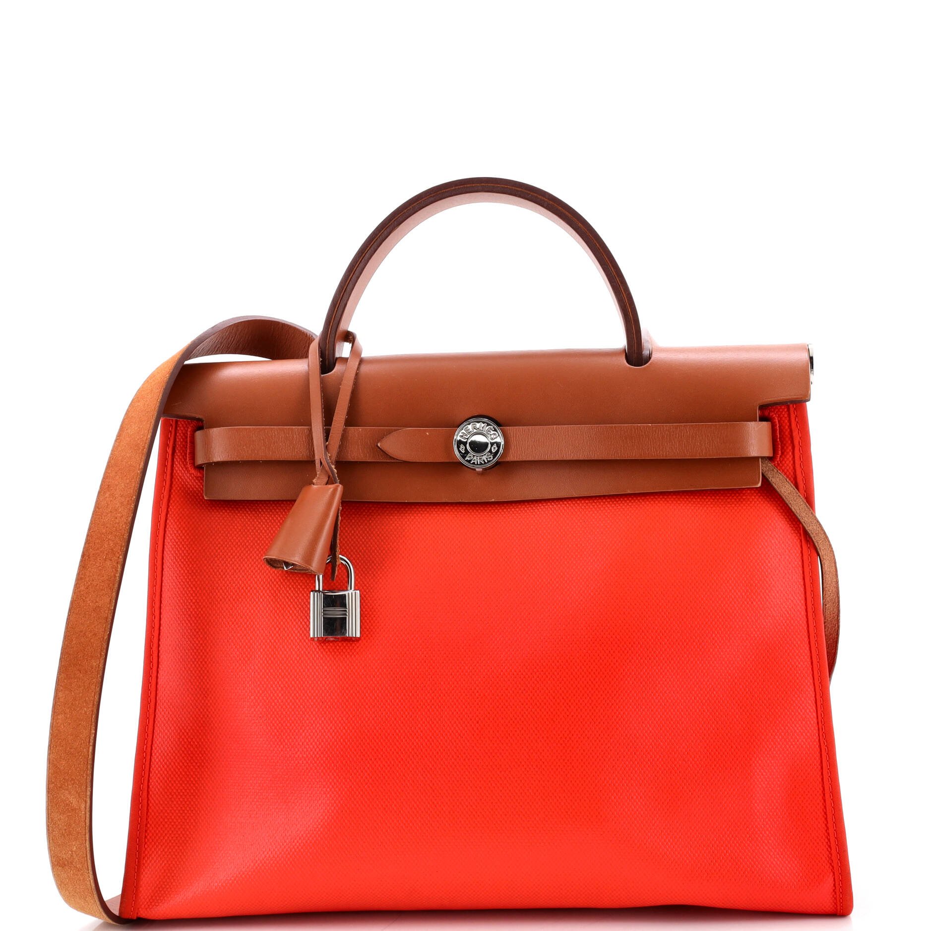 Hermes Herbag Zip Berline Vache Canvas and Leather 31