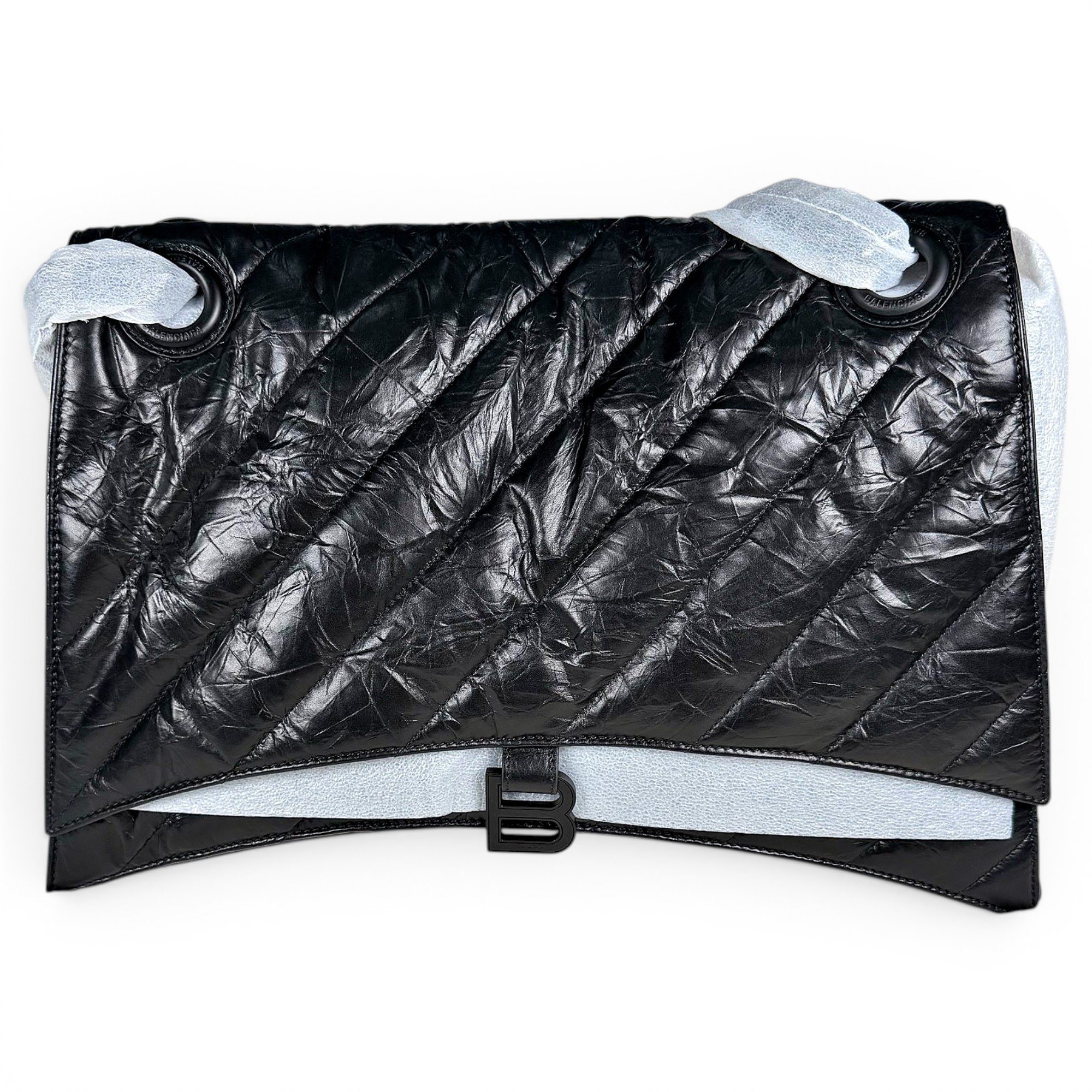 Crush leather handbag