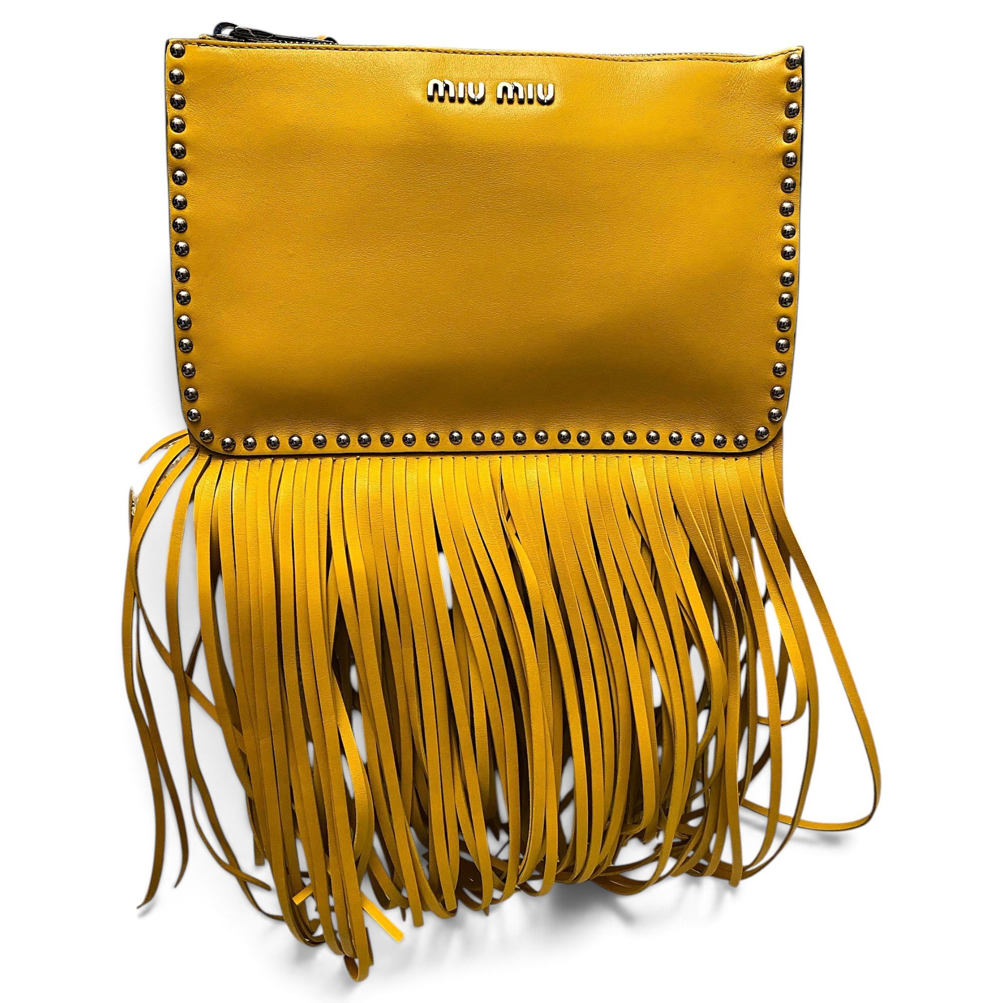 Leather clutch bag