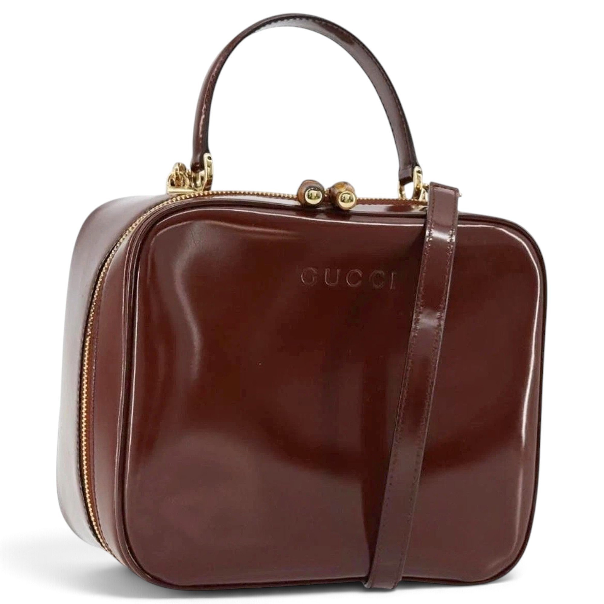 Patent leather handbag