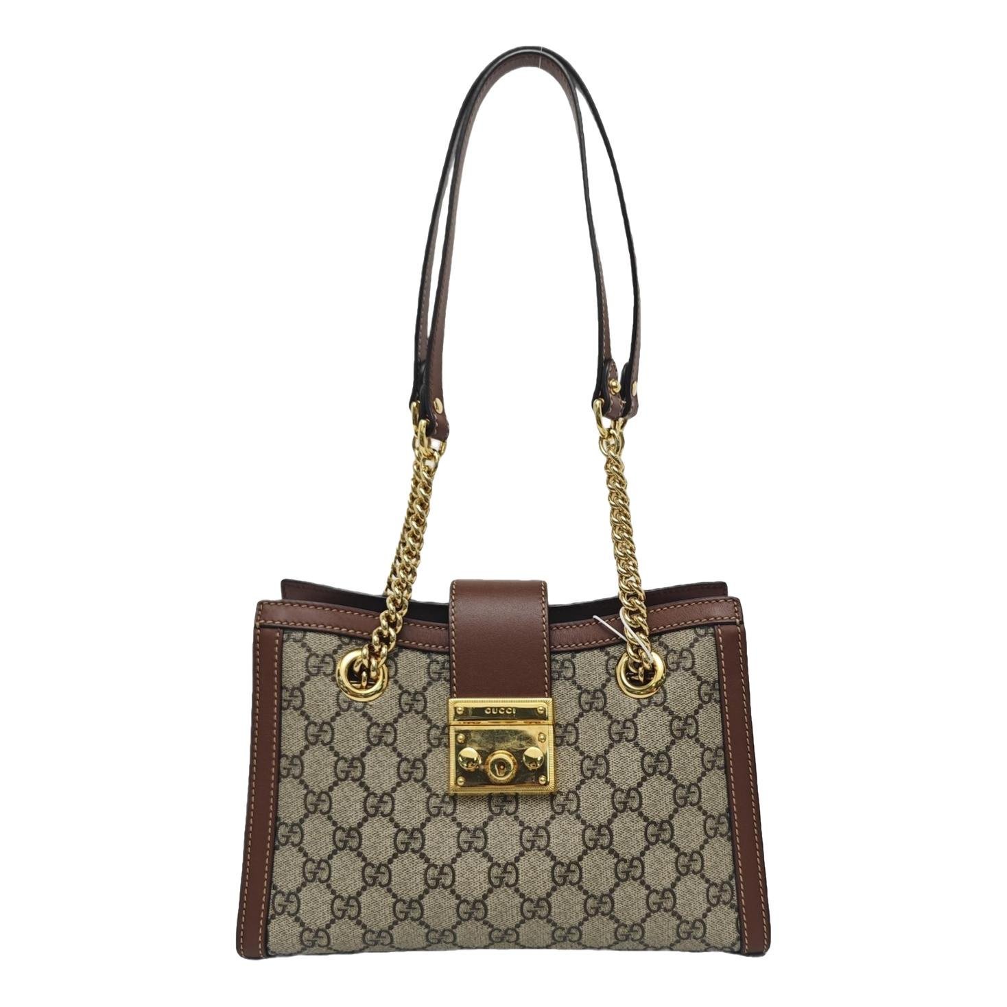 Padlock leather handbag