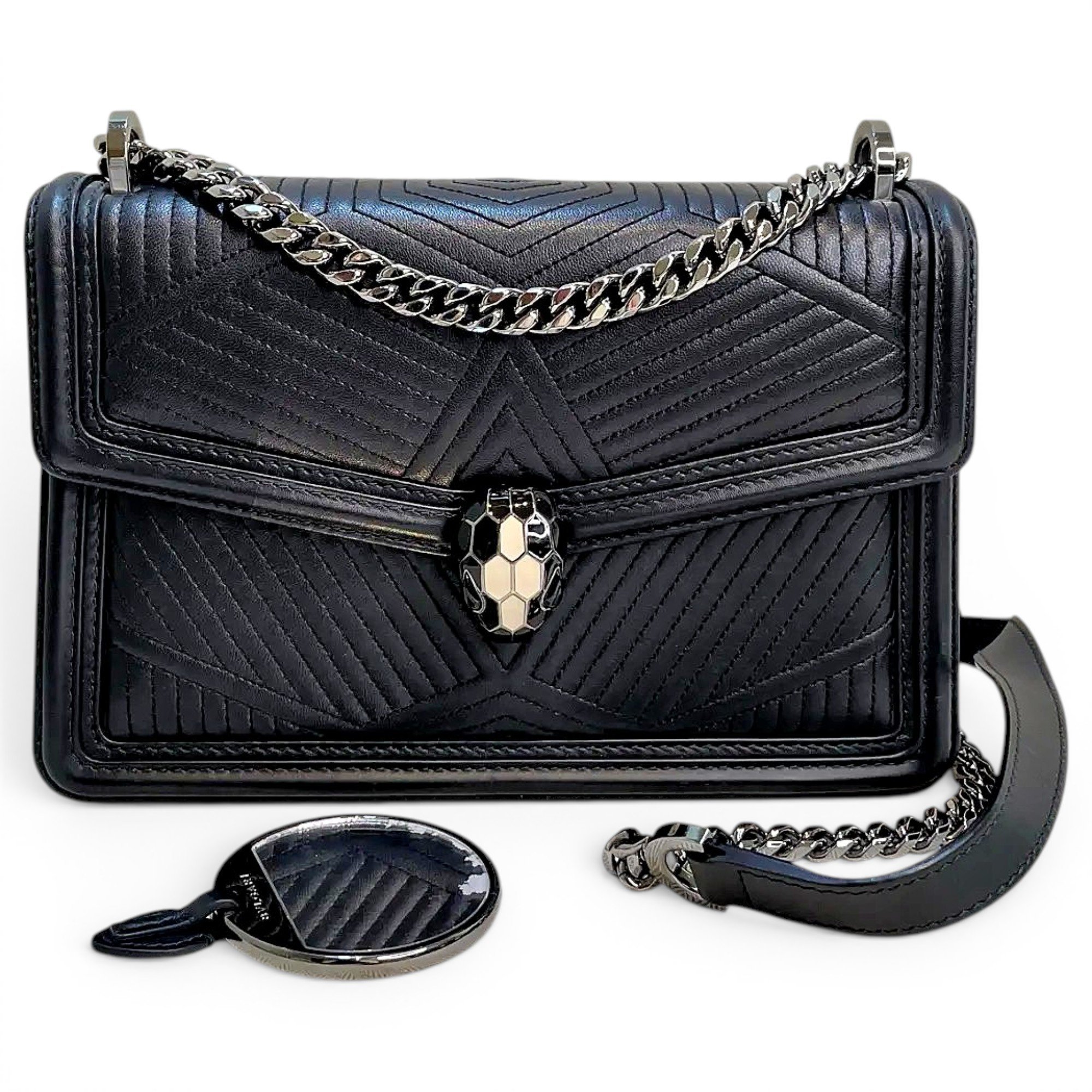 Serpenti leather handbag