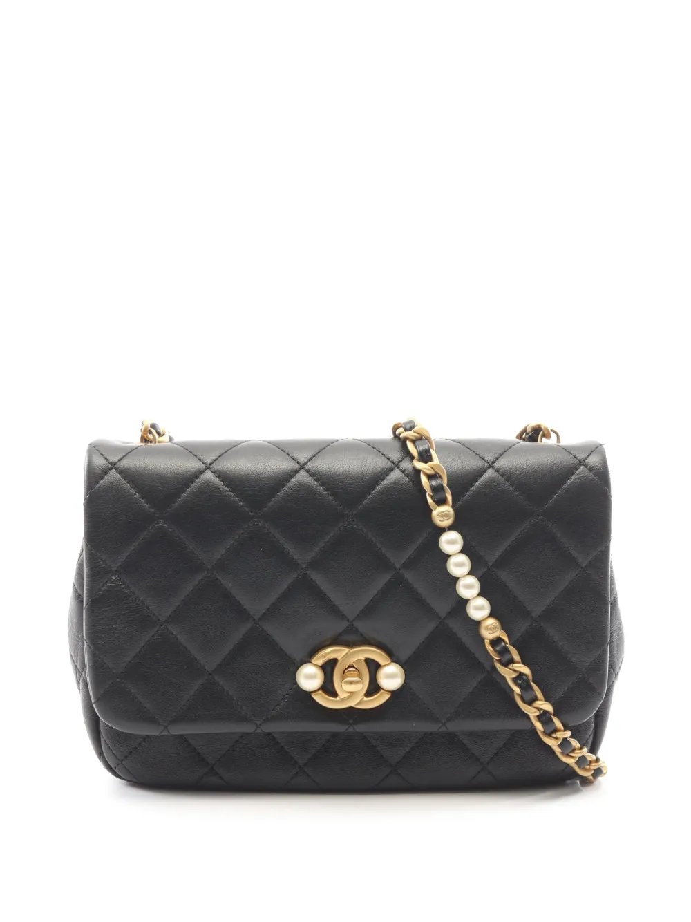 2021-2026 Quilted Lambskin Pearl Side Flap crossbody bag