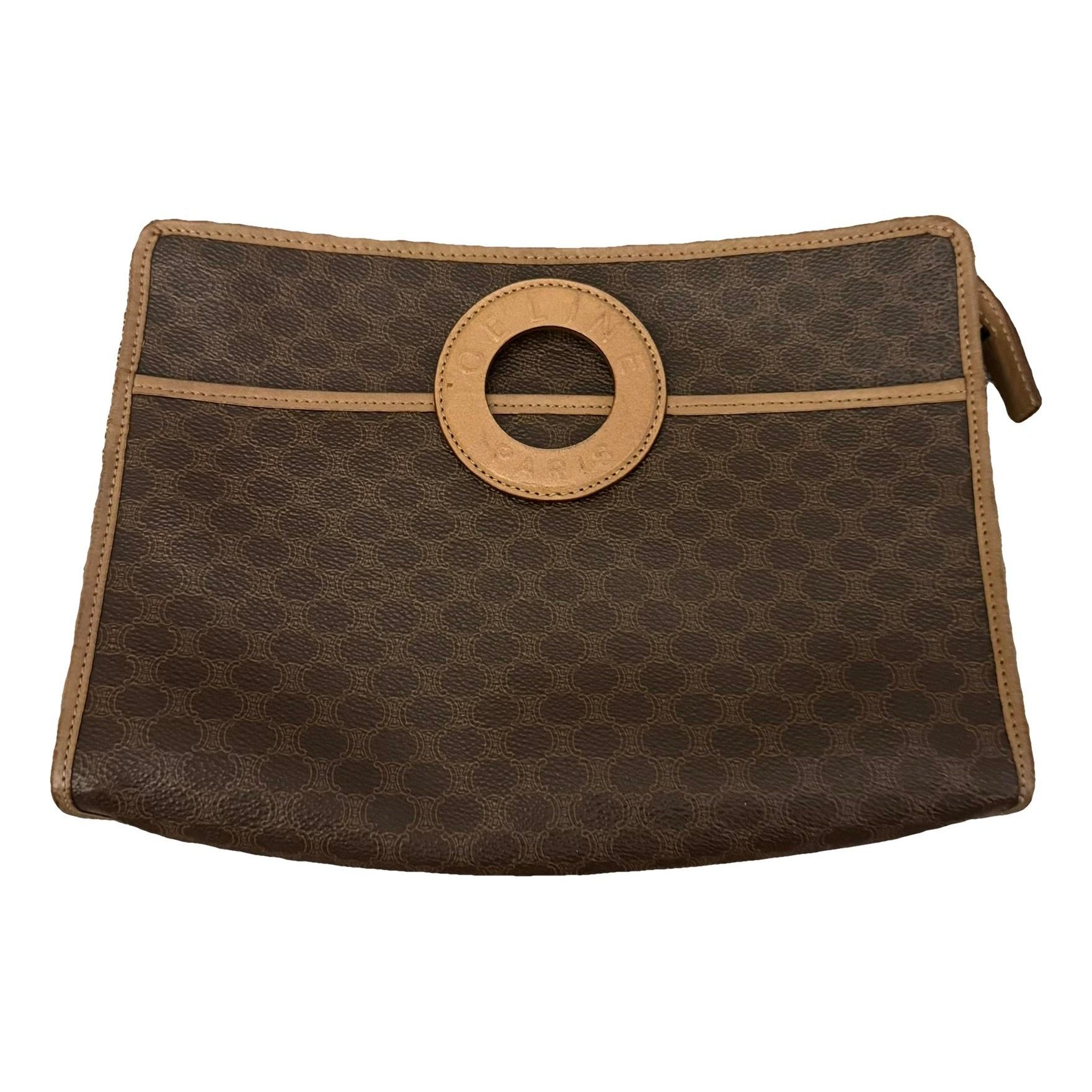 Triomphe Vintage leather clutch bag