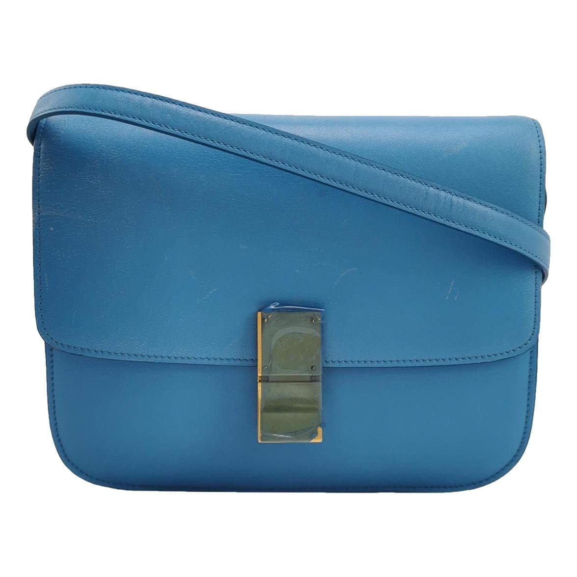 Clasp box leather handbag