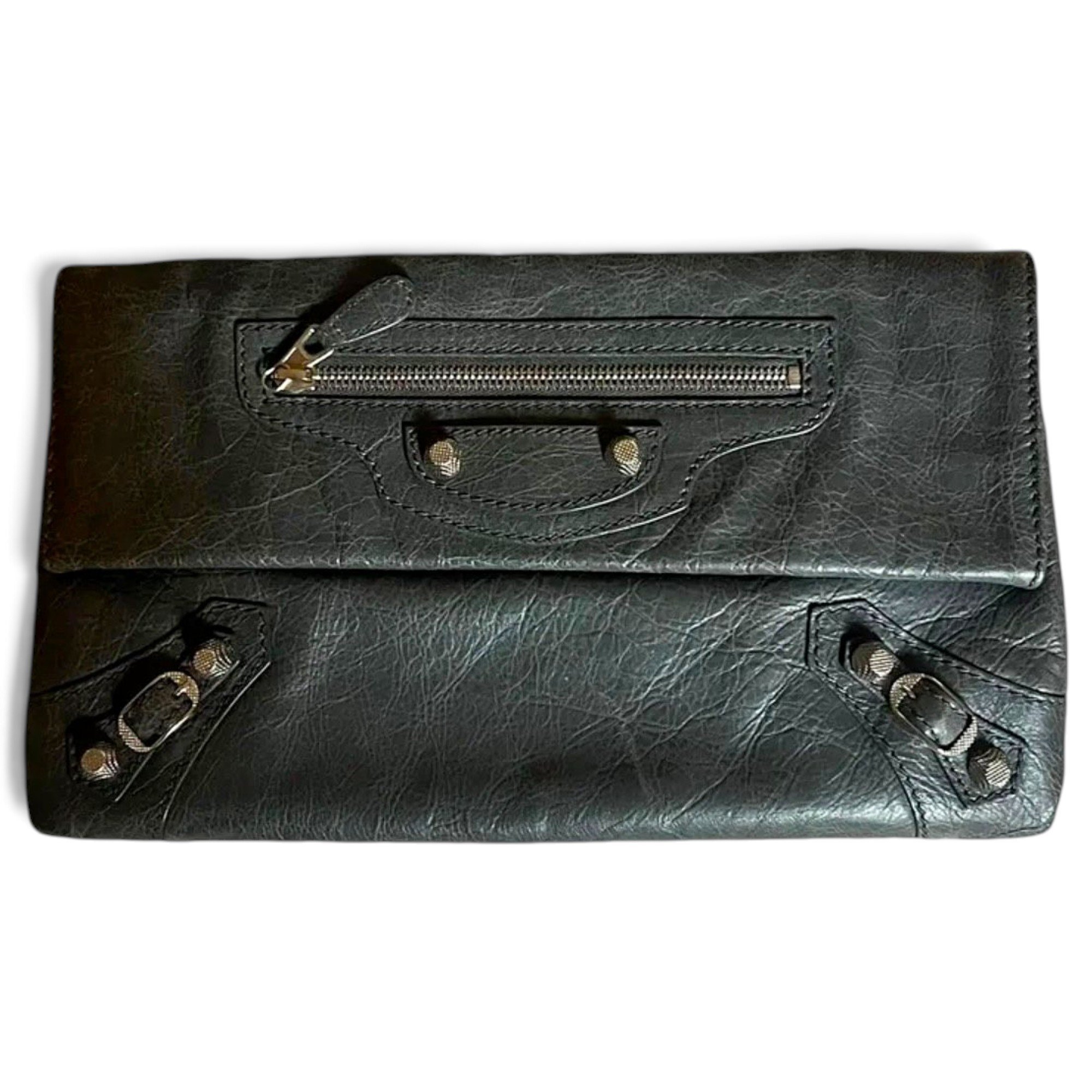 Envelop leather clutch bag