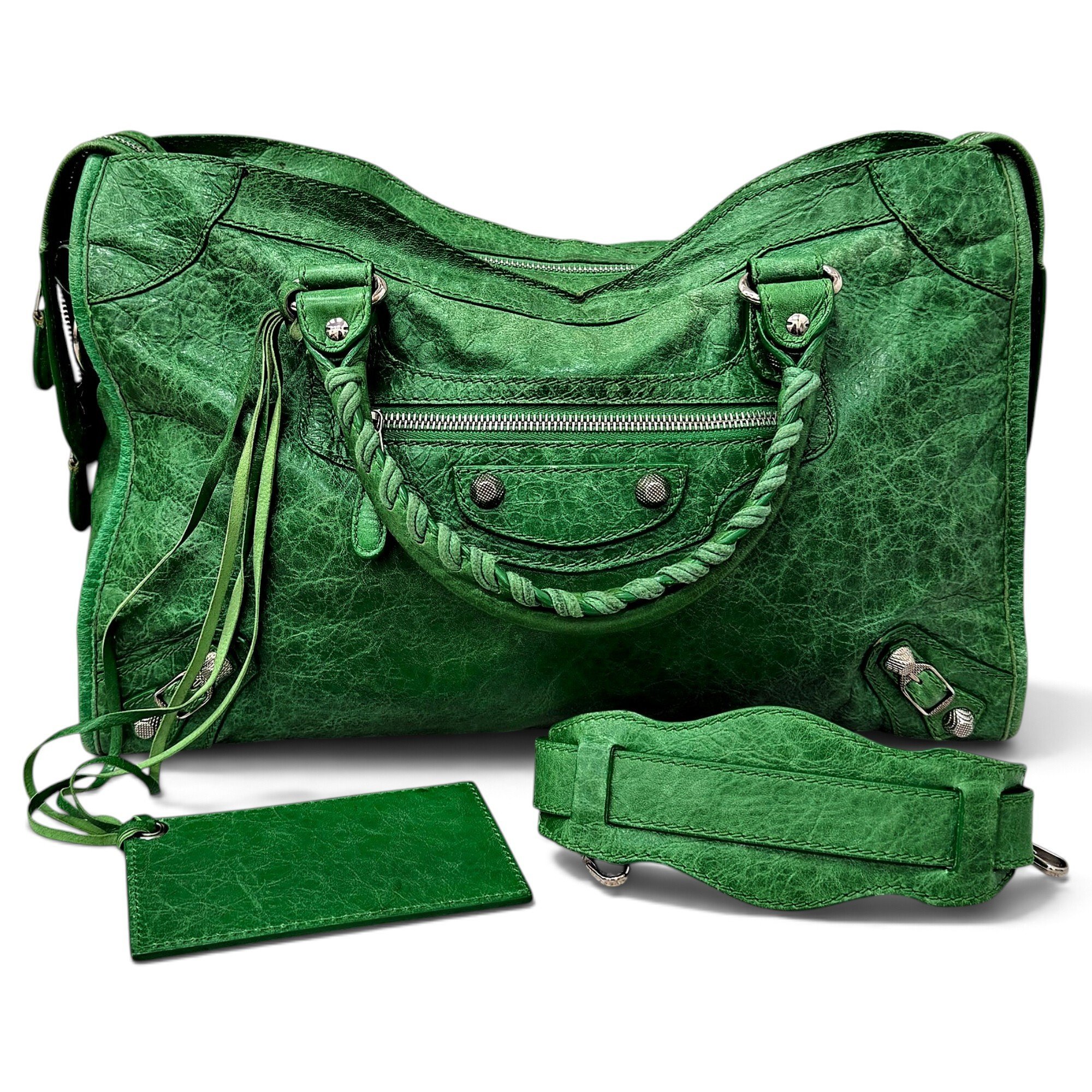 City leather handbag