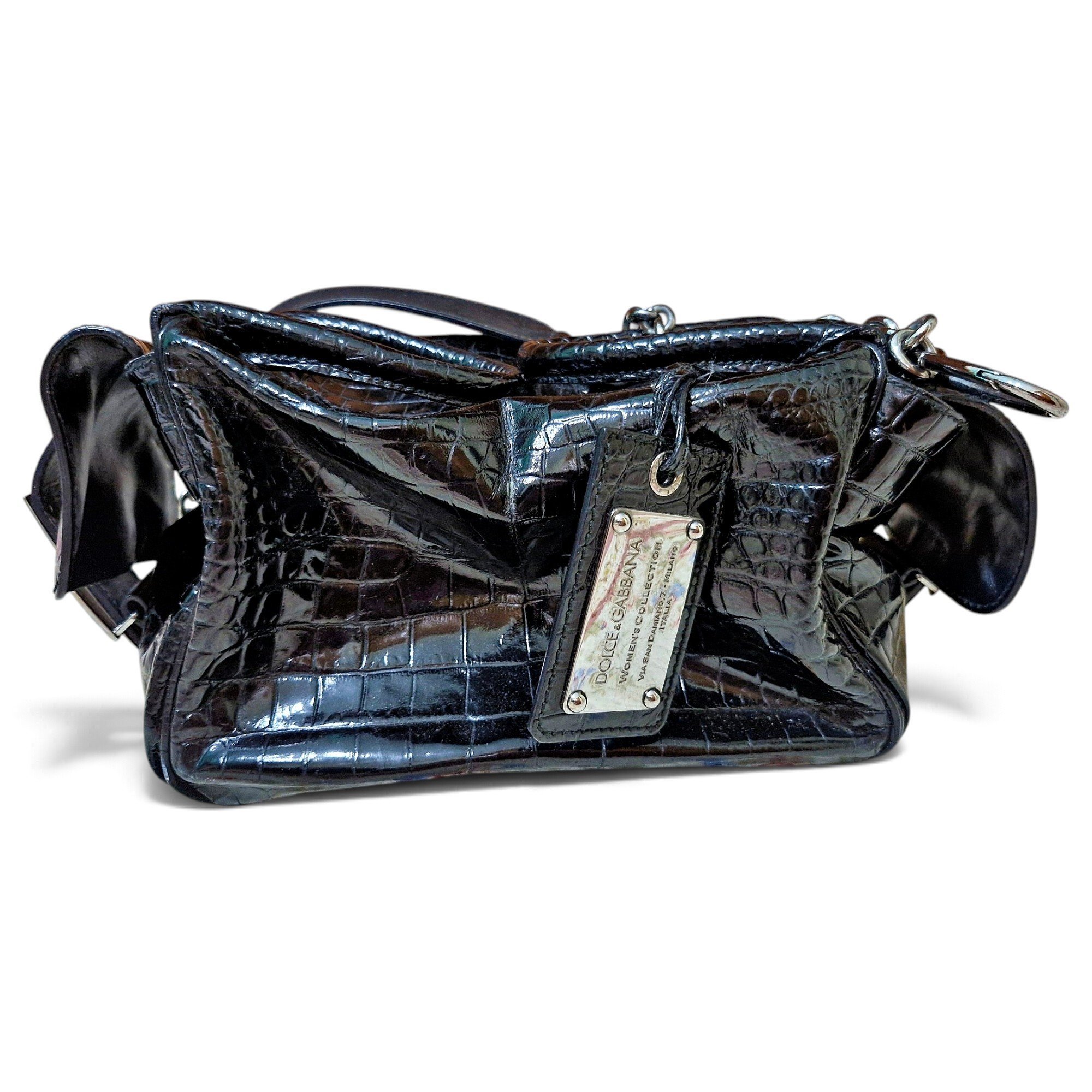 Patent leather handbag